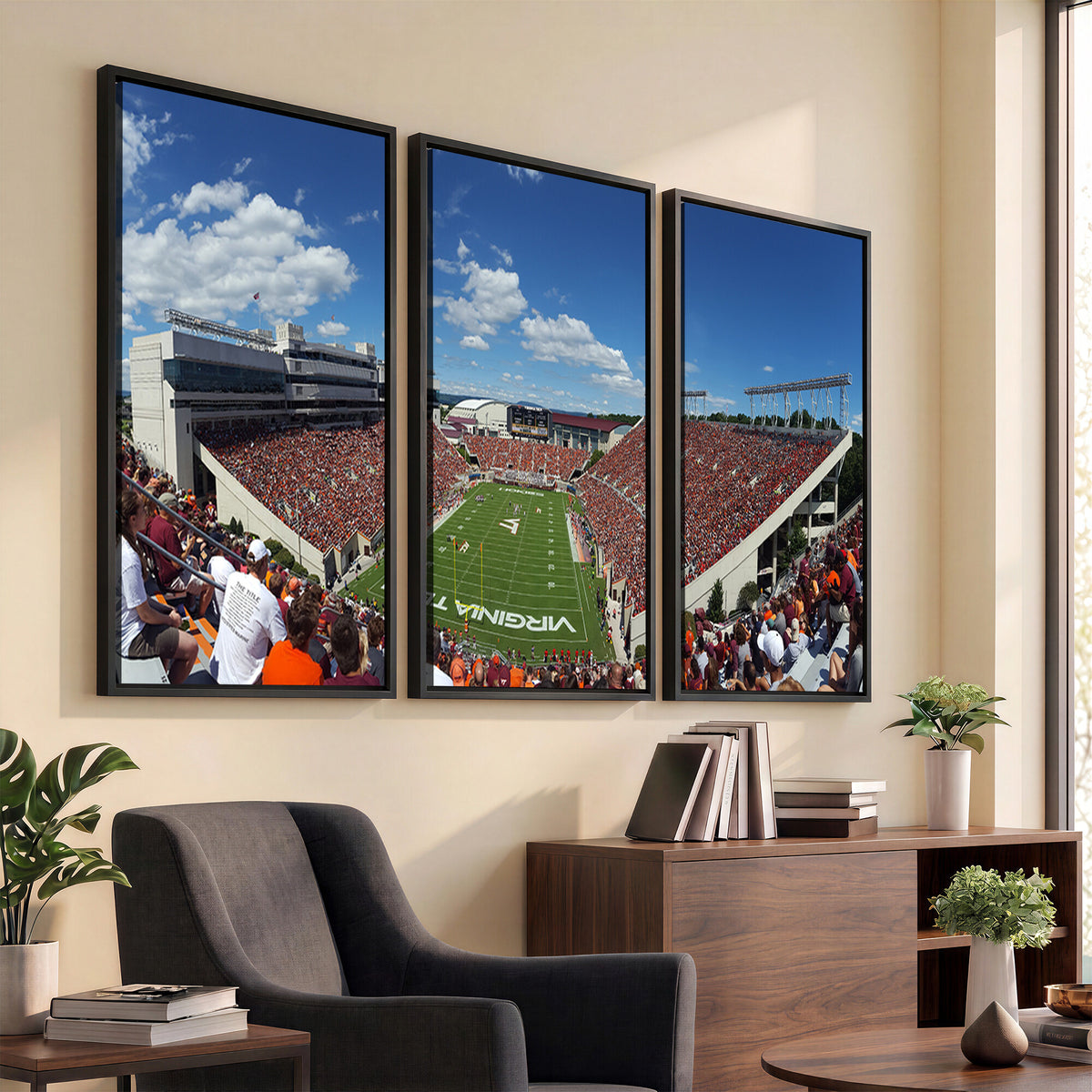 87769-MGV-CV-36X24 - Virginia Tech Hokies Football Team Print - Blacksburg Lane Stadium Wall Art Canvas Print