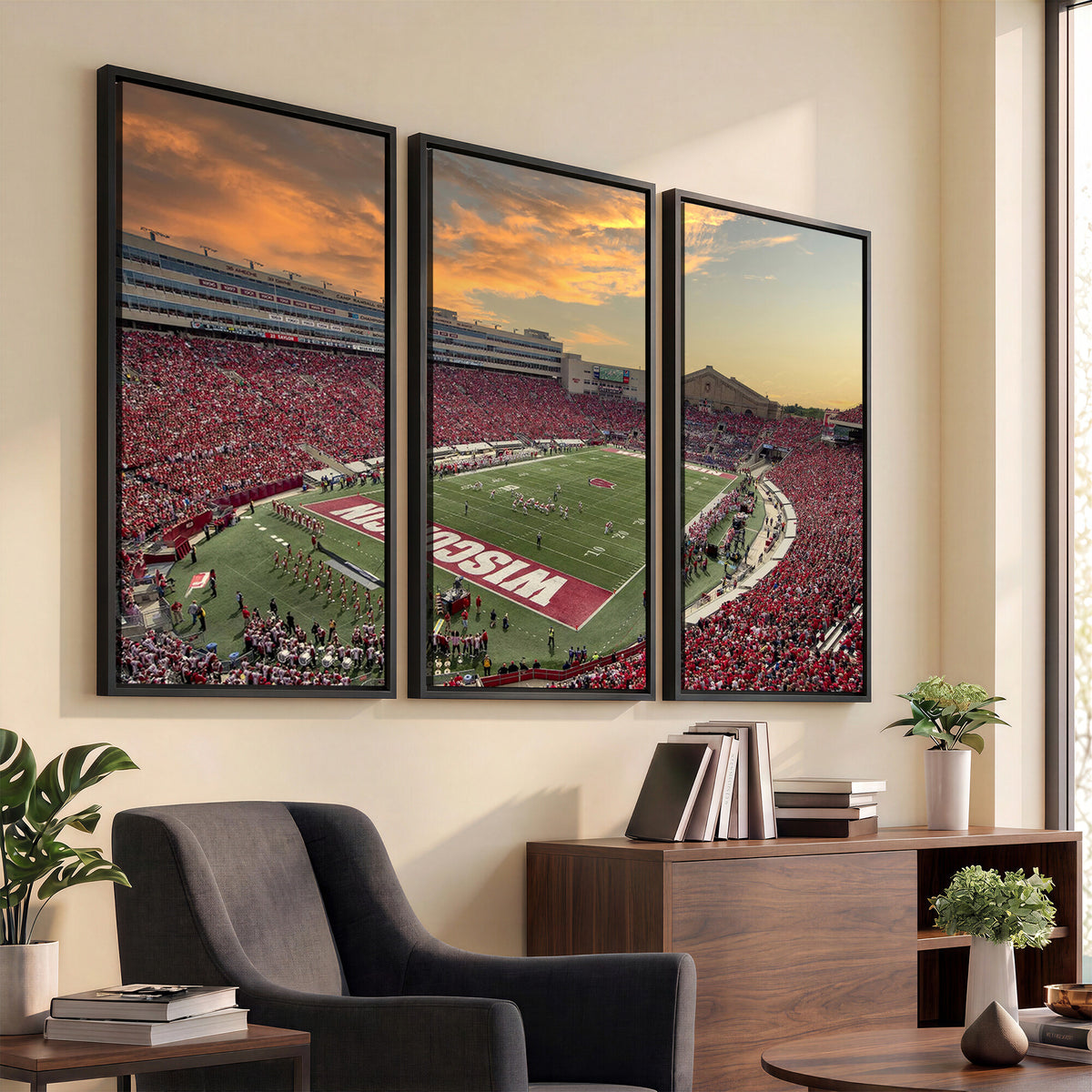 41472-MGV-CV-36X24 - Camp Randall Stadium Wisconsin Badgers Large Wall Art Canvas Print | College Football Stadium Wall