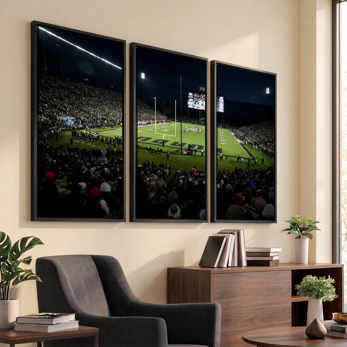 60140-MGV-CV-36X24 - Purdue Boilermakers Football Team Print - West Lafayette Ross–Ade Stadium Wall Art Canvas Print