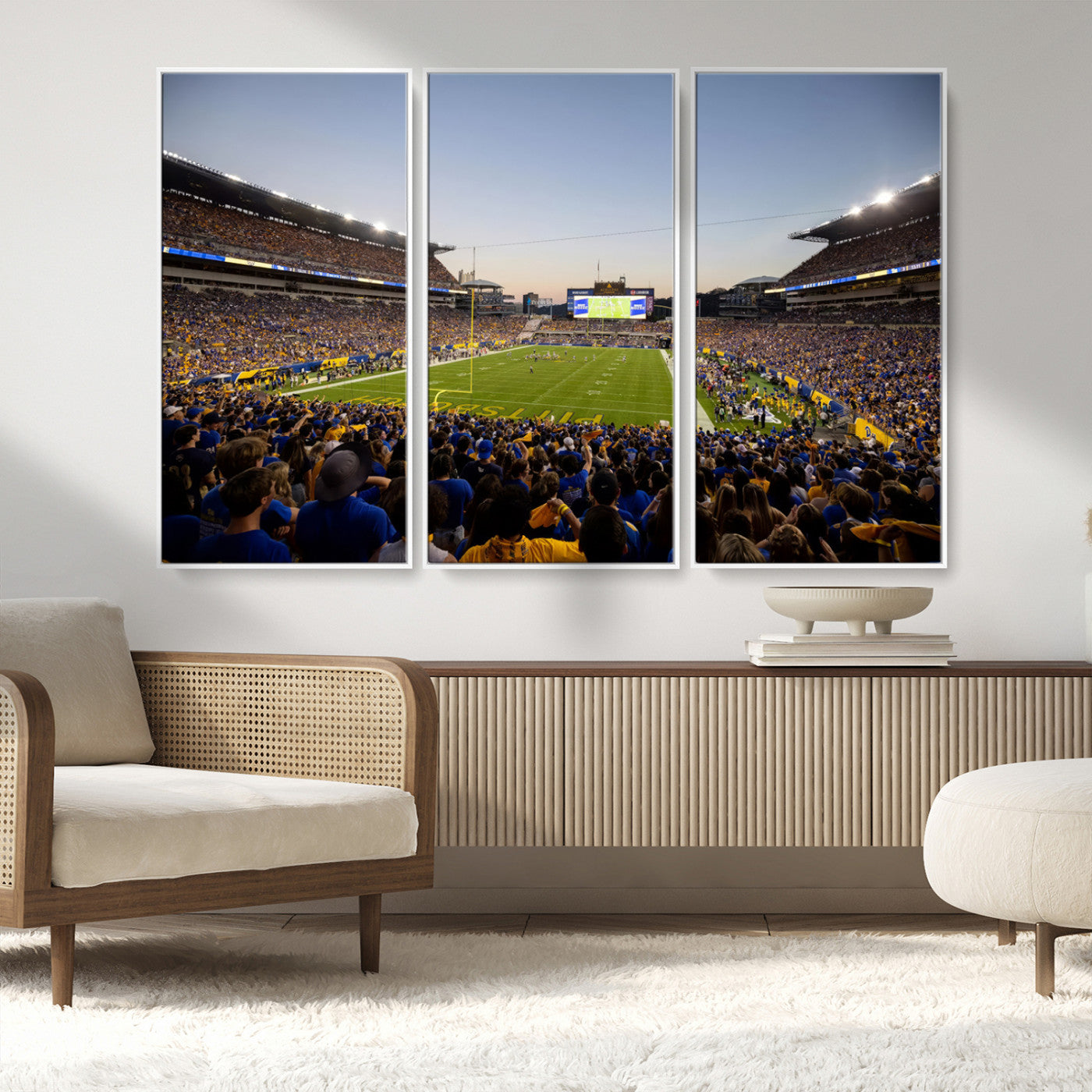 MGV-FC-48X32-3P - Pittsburgh Panthers Football Team Print - Pittsburgh Acrisure Stadium Wall Art Canvas Print