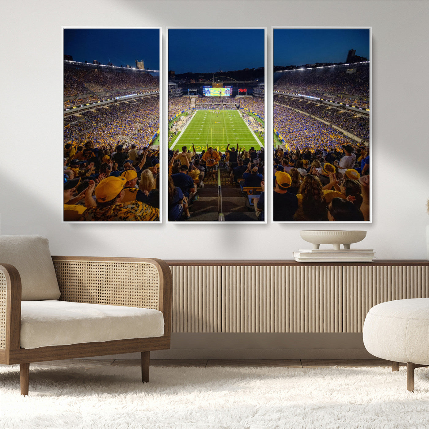 MGV-FC-48X32-3P - Pittsburgh Panthers Football Team Print - Pittsburgh Acrisure Stadium Wall Art Canvas Print