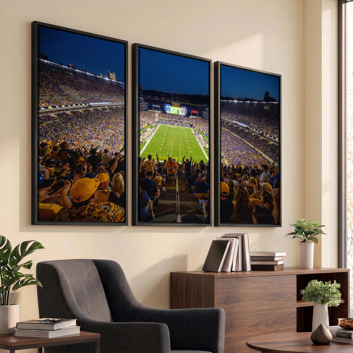 62297-MGV-CV-36X24 - Pittsburgh Panthers Football Team Print - Pittsburgh Acrisure Stadium Wall Art Canvas Print