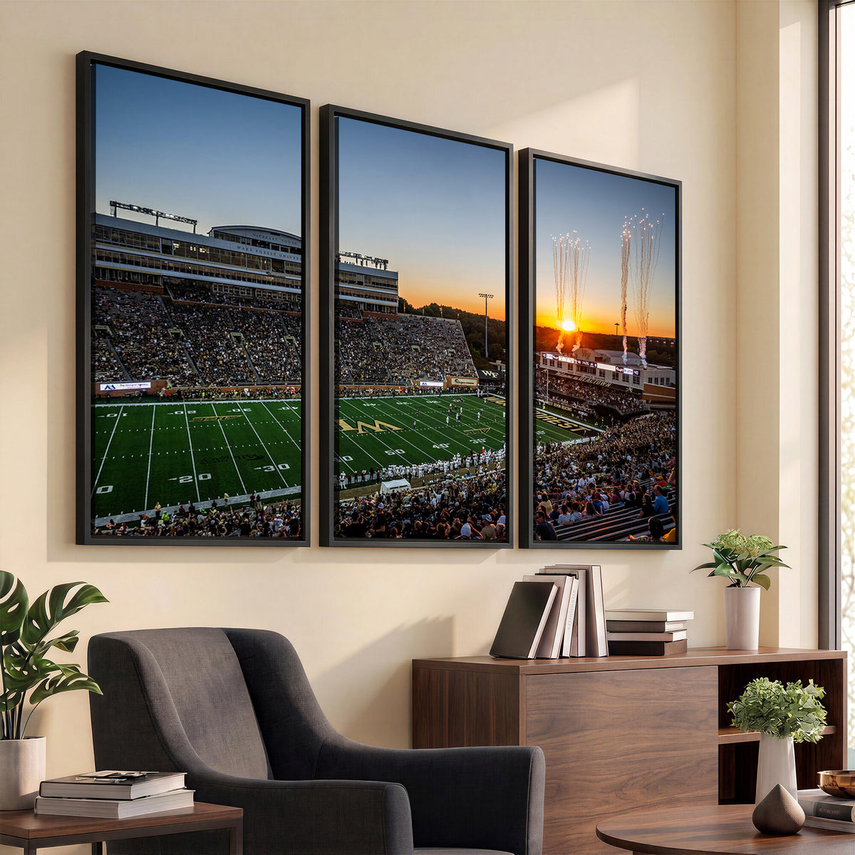 29253-MGV-CV-36X24 - Demon Deacons Football Team Print Canvas- Winston-Salem Allegacy Federal Credit Union Stadium Wall