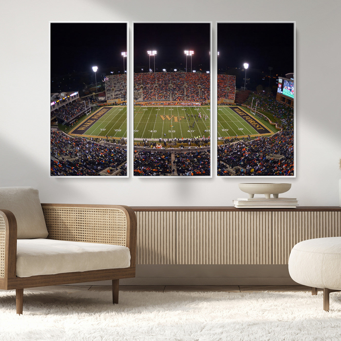 MGV-FC-48X32-3P - Demon Deacons Print Canvas, Football Team Print - Winston-Salem Allegacy Federal Credit Union