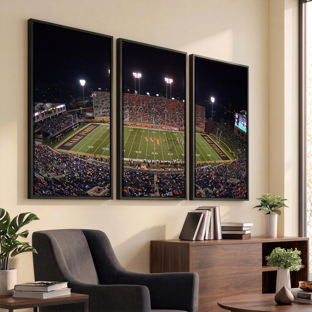 26033-MGV-CV-36X24 - Demon Deacons Print Canvas, Football Team Print