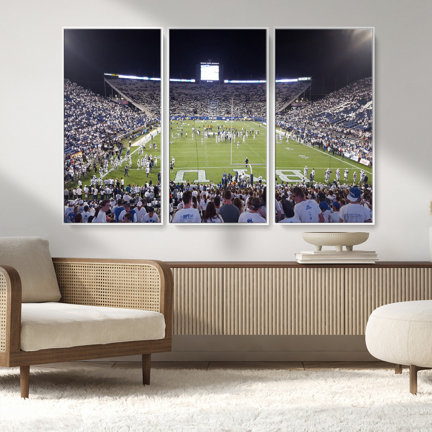 MGV-FC-48X32-3P - Brigham Young University Cougars Football Print Canvas - Provo LaVell Edwards Stadium Wall Art