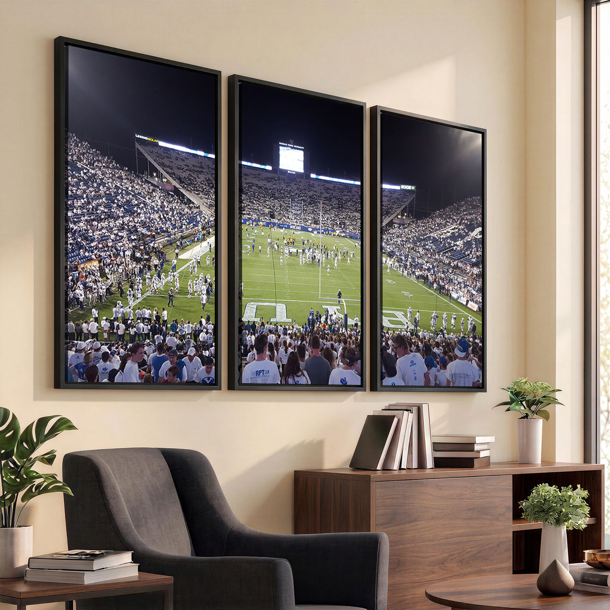 65036-MGV-CV-36X24 - Brigham Young University Cougars Football Print Canvas - Provo LaVell Edwards Stadium Wall Art