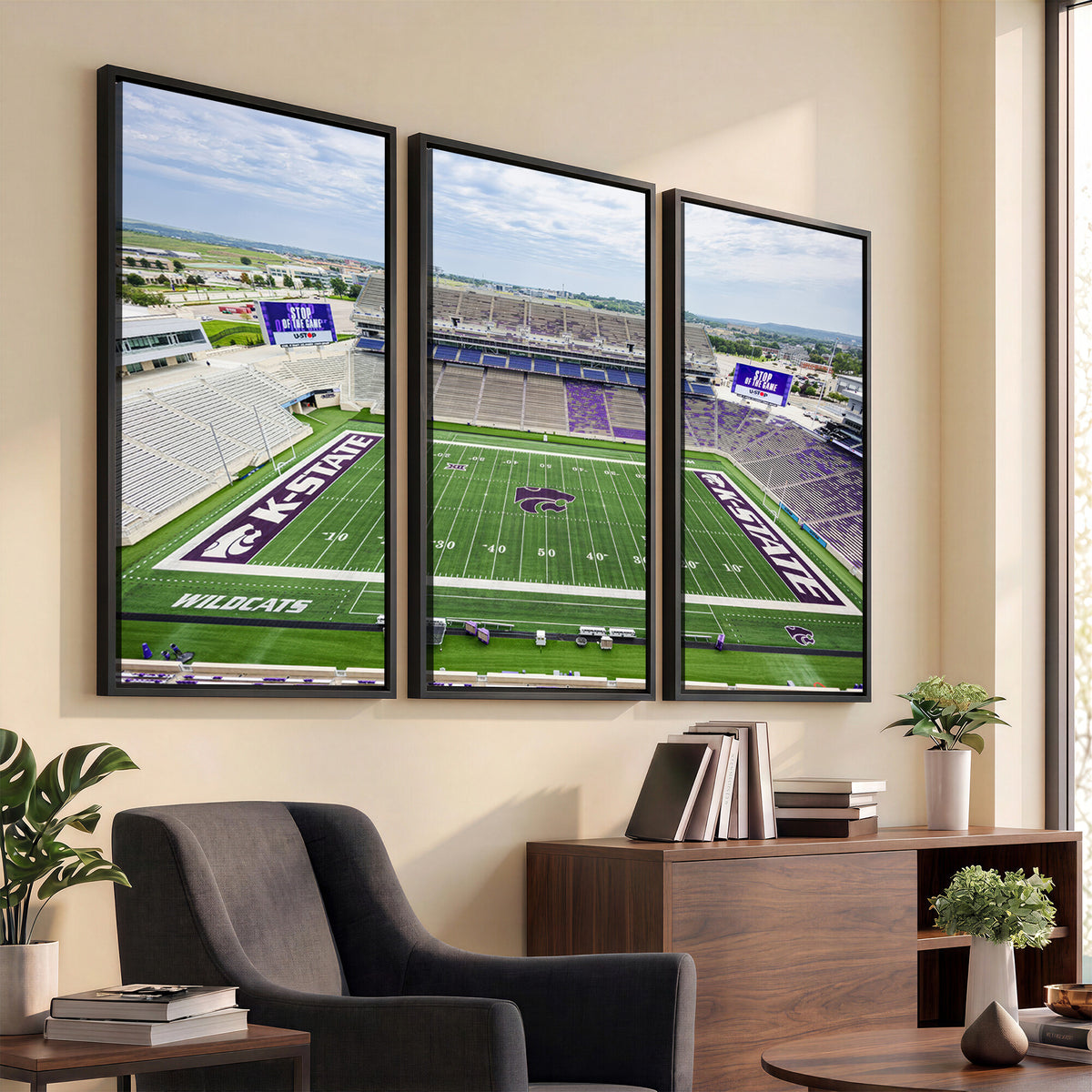 29452-MGV-CV-36X24 - KState Wildcats Football Team Print - Manhattan Bill Snyder Family Football Stadium Wall Art Canvas