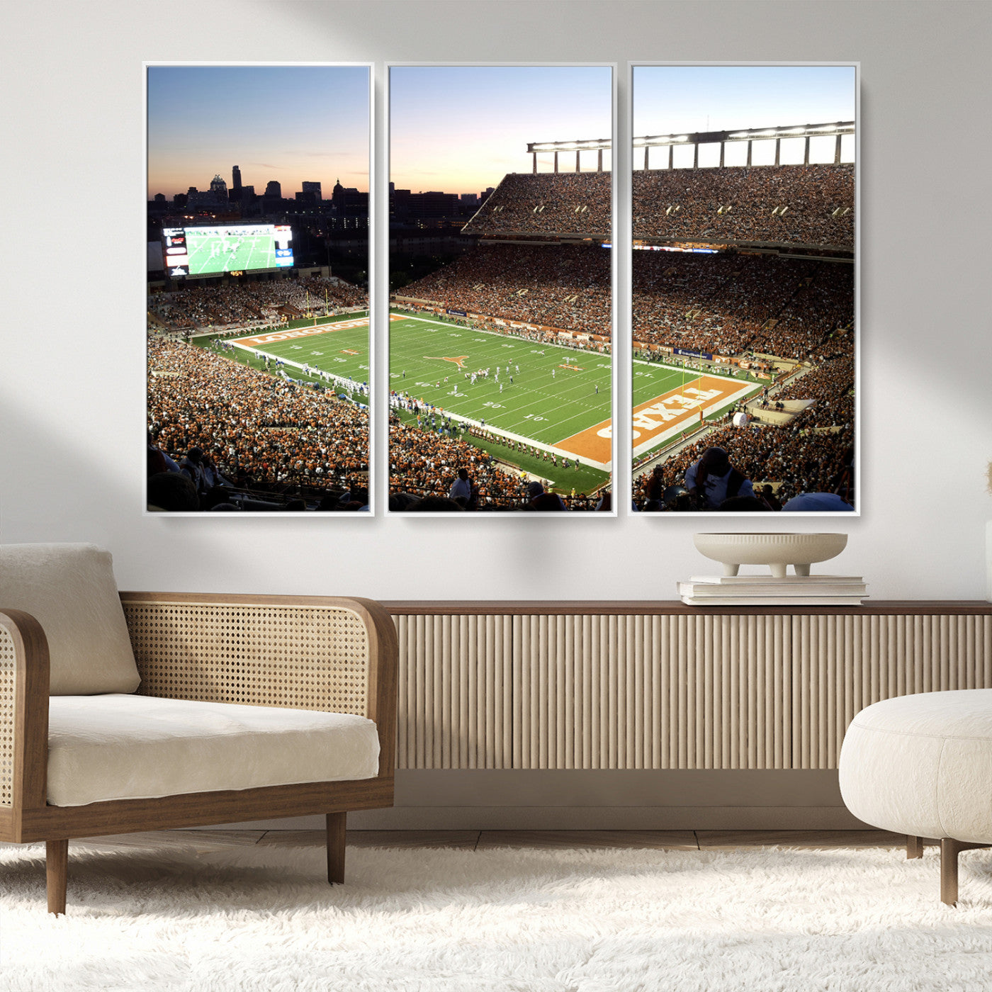 MGV-FC-48X32-3P - Darrell K Royal-Texas Memorial Stadium Canvas Wall Art - Texas Longhorns Football Match