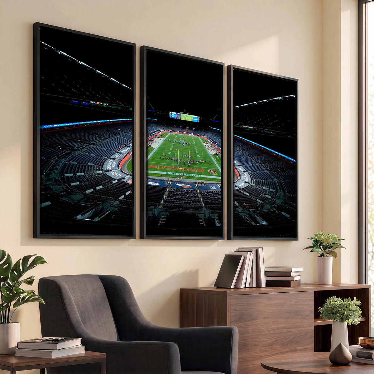 14797-MGV-CV-36X24 - Denver Broncos Football Team Print Canvas- Denver Empower Field at Mile High Stadium Wall Art Canvas
