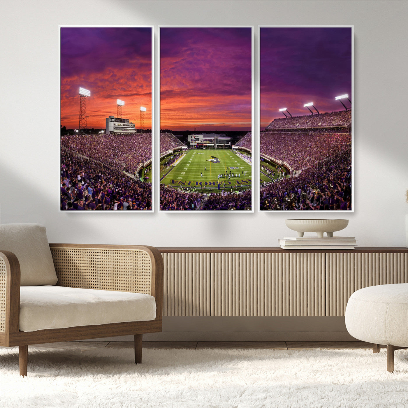 MGV-FC-48X32-3P - East Carolina University Pirates Football Print Canvas- Greenville Dowdy-Ficklen Stadium Wall Art