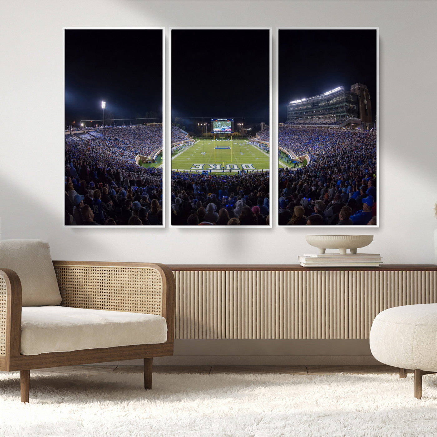 MGV-FC-48X32-3P - Duke University Blue Devils Football Team Print - Durham Wallace Wade Stadium Wall Art Canvas Print