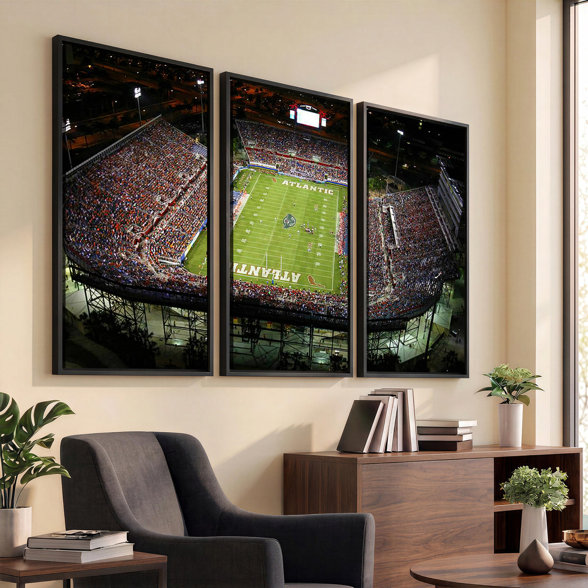 72354-MGV-CV-36X24 - Florida Atlantic University Owls Football Team Print - Boca Raton FAU Stadium Wall Art Canvas Print