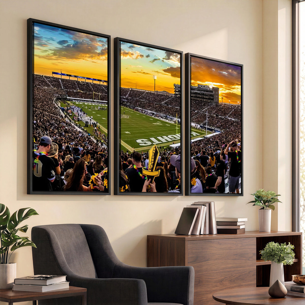 66803-MGV-CV-36X24 - UCF Knights Football Team Print - Orlando FBC Mortgage Stadium, UCF Knights Wall Art Canvas Print