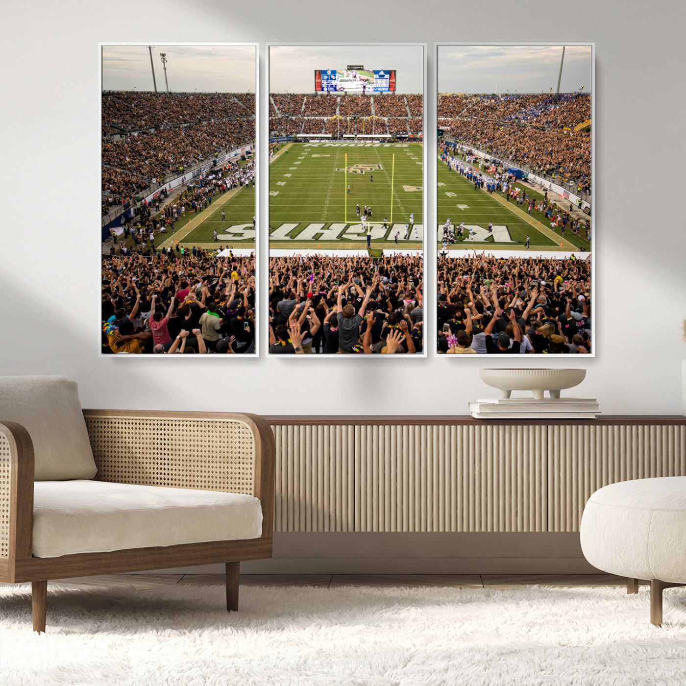 MGV-FC-48X32-3P - UCF Knights Football Team Print - Orlando FBC Mortgage Stadium Canvas Print