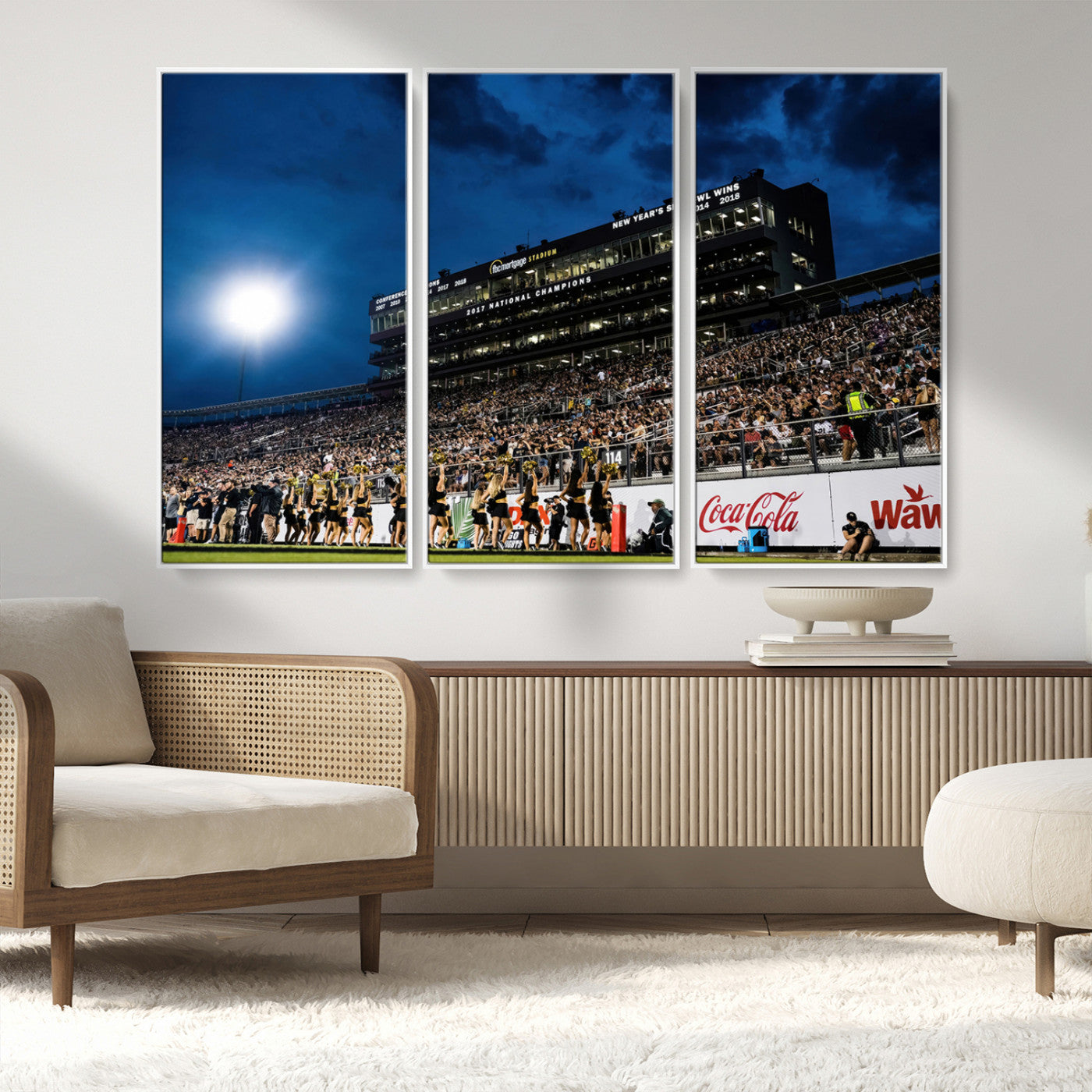 MGV-FC-48X32-3P - UCF Knights Football Team Print - Orlando FBC Mortgage Stadium Wall Art Canvas Print