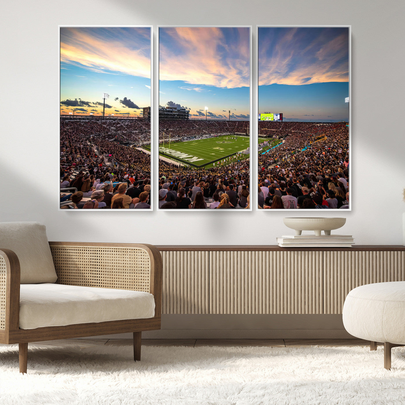 MGV-FC-48X32-3P - UCF Knights Football Team Print - Orlando FBC Mortgage Stadium Wall Art Canvas Print
