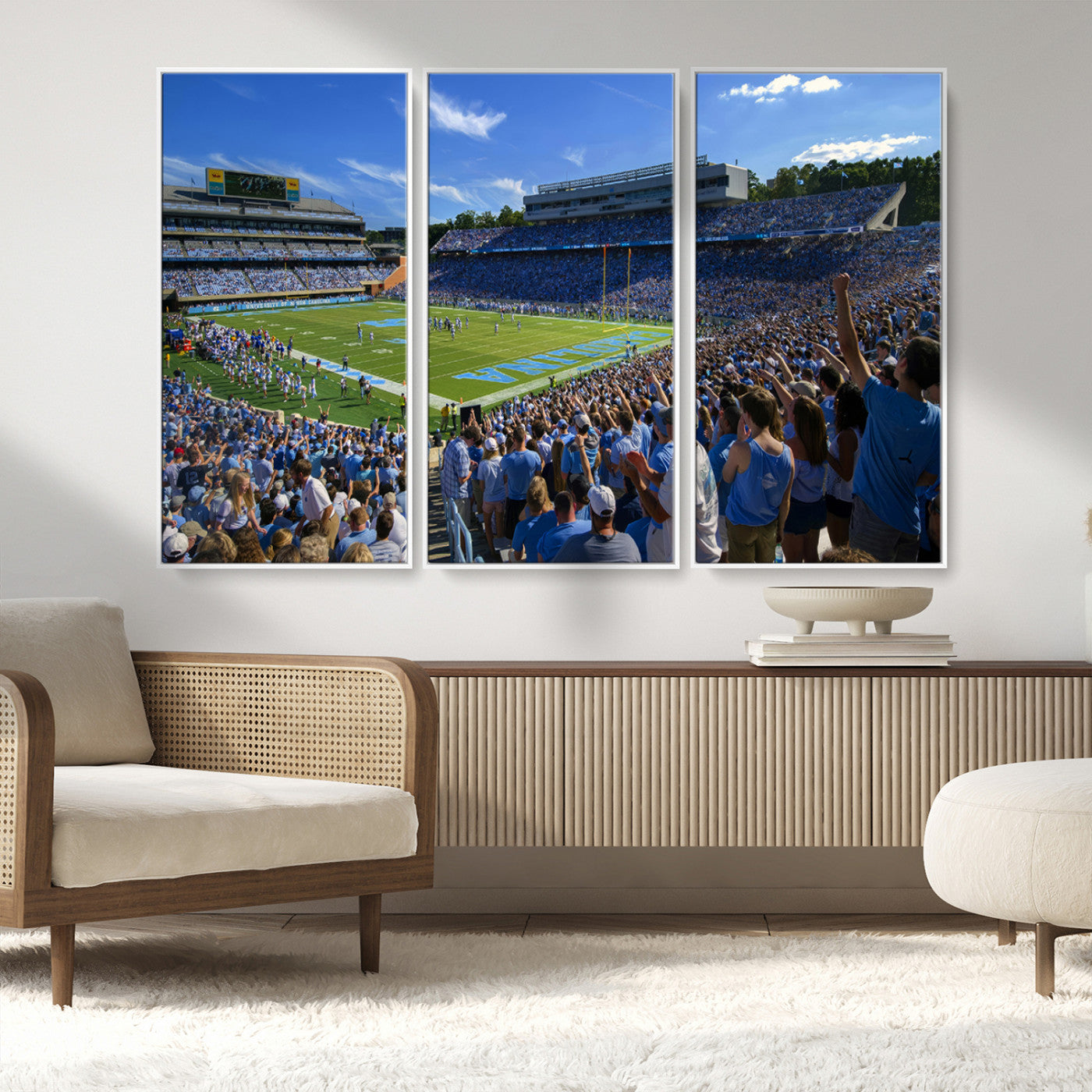 MGV-FC-48X32-3P - University of North Carolina Tar Heels Team Canvas Print - Chapel Hill Kenan Memorial Stadium Wall