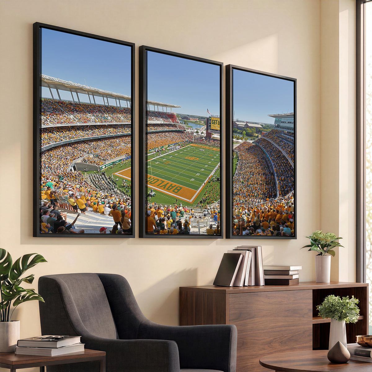 49912-MGV-CV-36X24 - Baylor University Bears Football Team Print - Waco McLane Stadium Wall Art Canvas Print