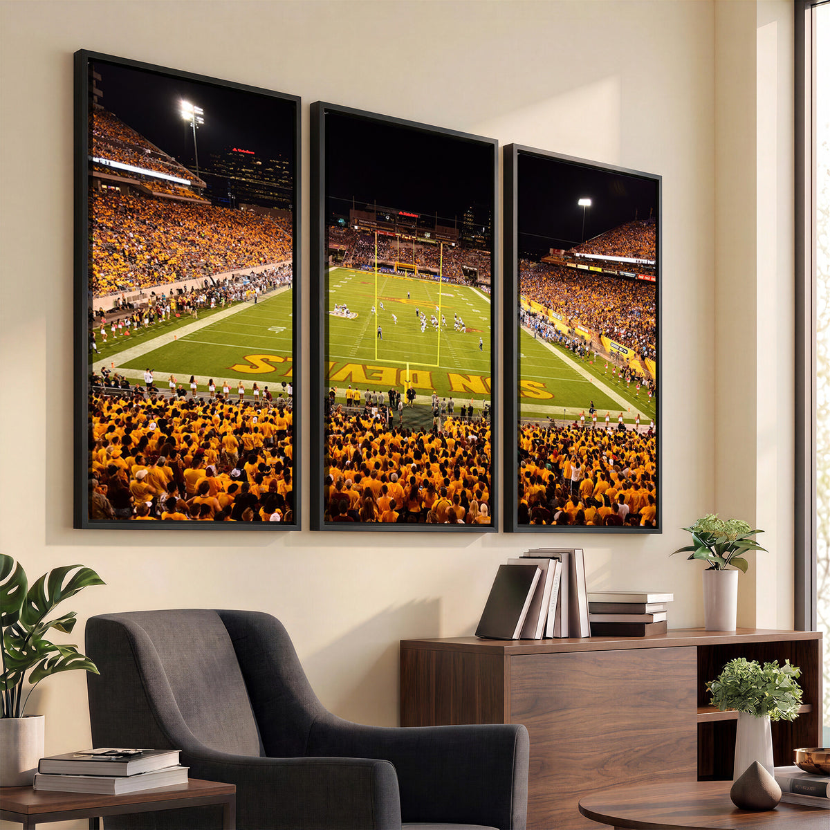 21588-MGV-CV-36X24 - ASU Sun Devils Football Team Print - Phoenix Mountain America Stadium Wall Art Canvas Print