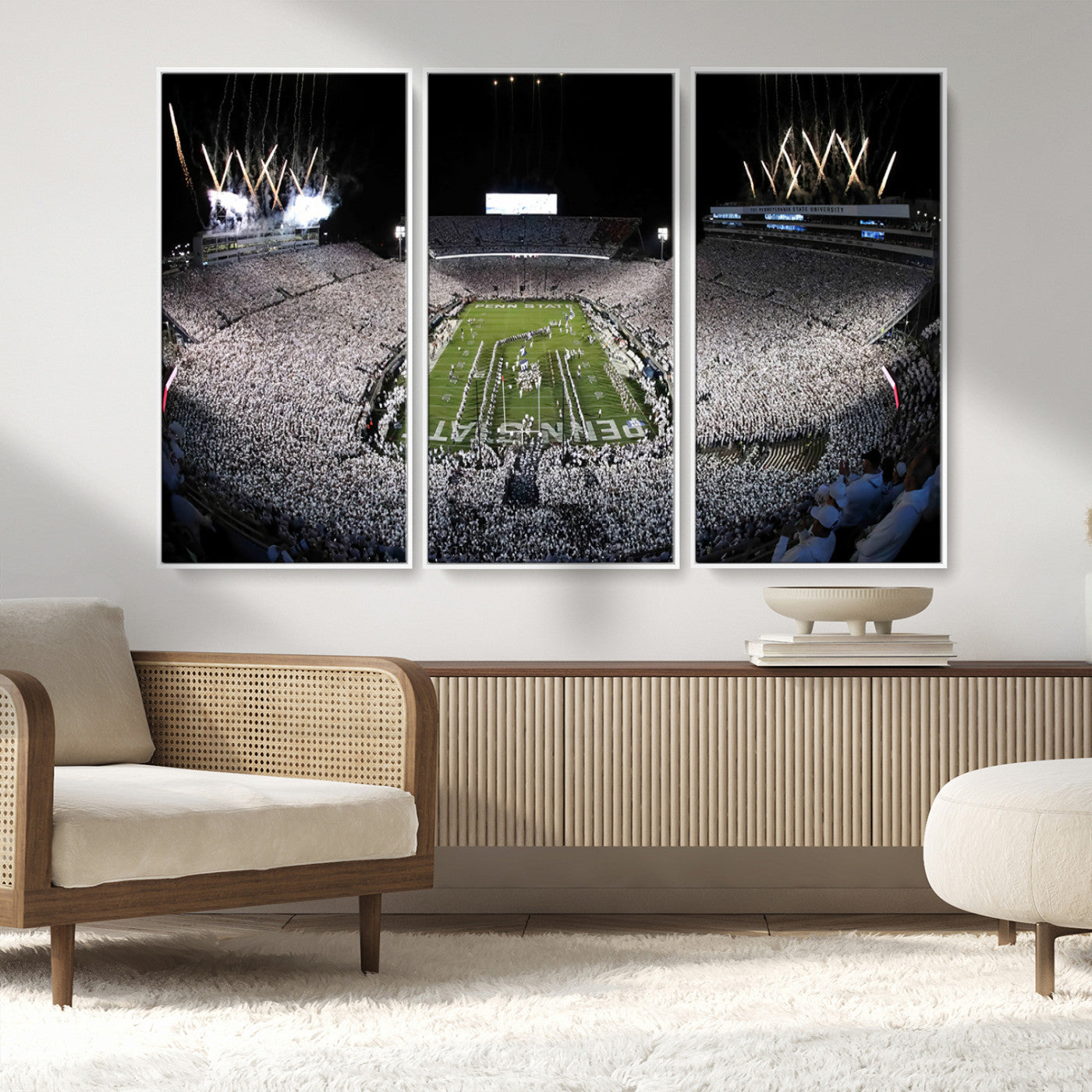 84537-MGV-FC-48X32-3P_White-Penn State Beaver Stadium Canvas Wall Art - Nittany Lions Football Print