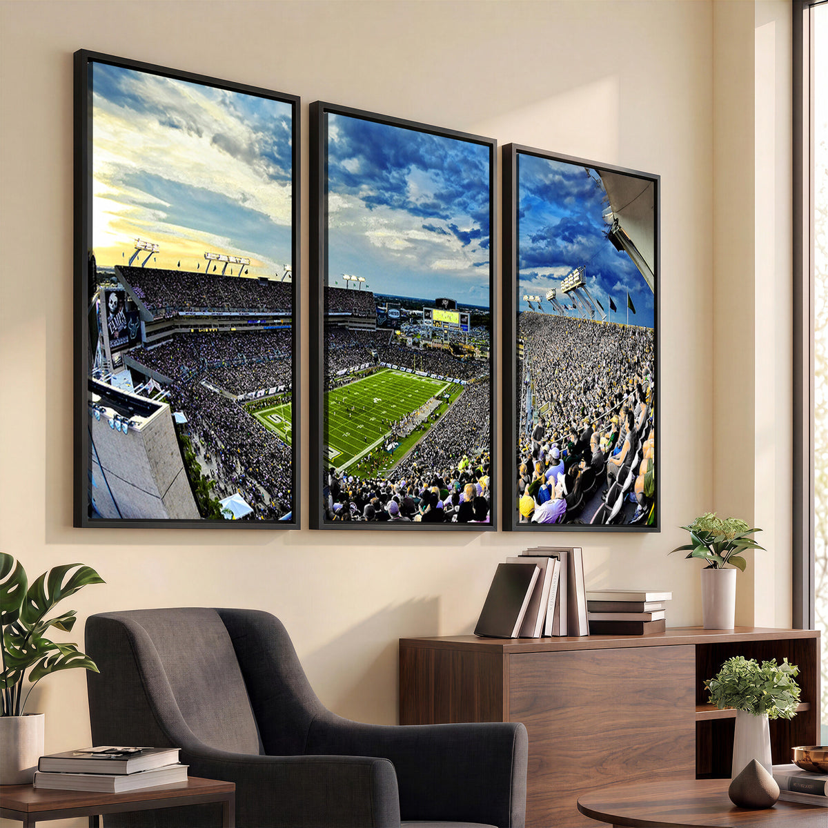 23788-MGV-CV-36X24 - Framed USF Bulls Football Team Print - Tampa Raymond James Stadium Wall Art Canvas Print