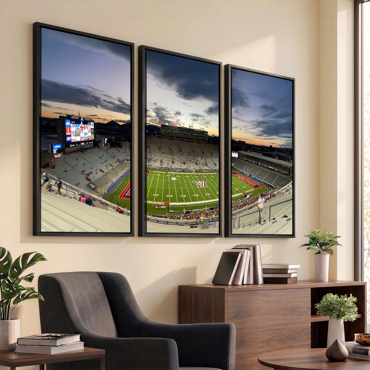 24339-MGV-CV-36X24 - Arizona Wildcats Football Team Print - Tucson Arizona Stadium Wall Art Canvas Print