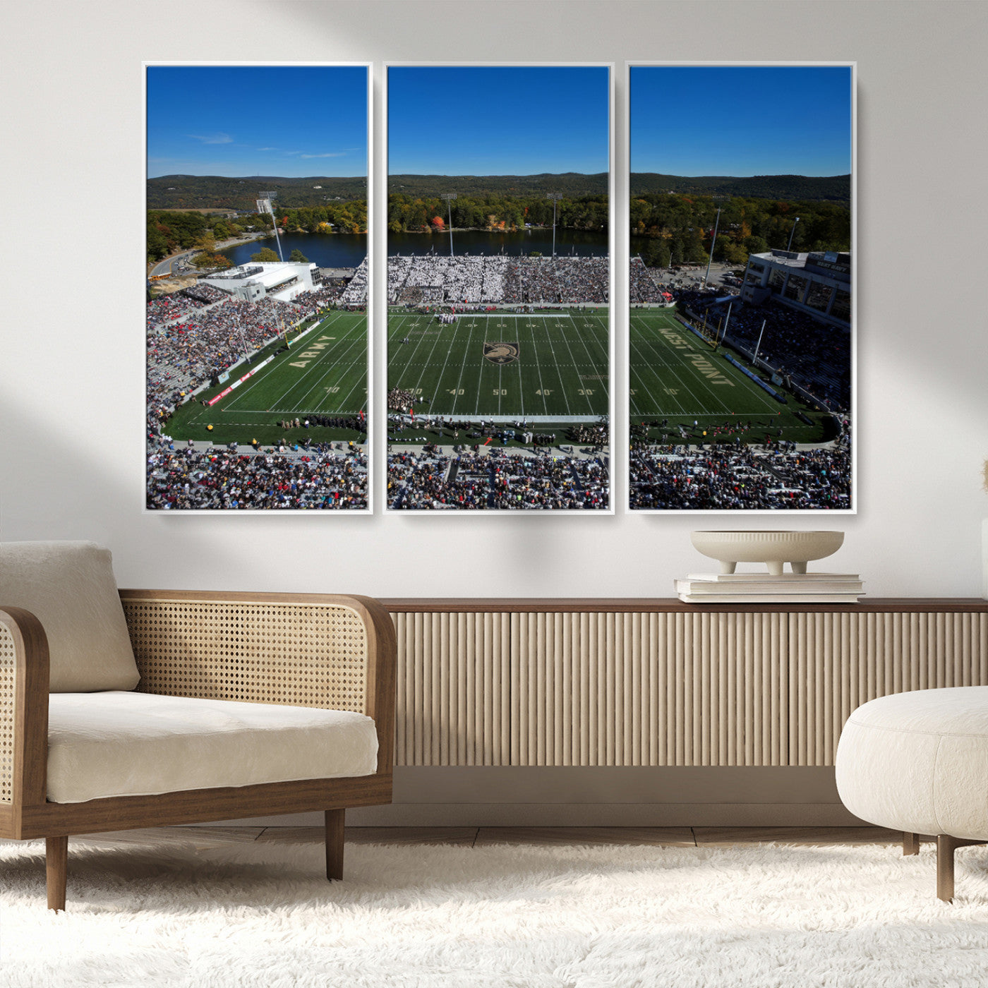 MGV-FC-48X32-3P - Army Black Knights Football Team Print - West Point Michie Stadium Wall Art Canvas Print