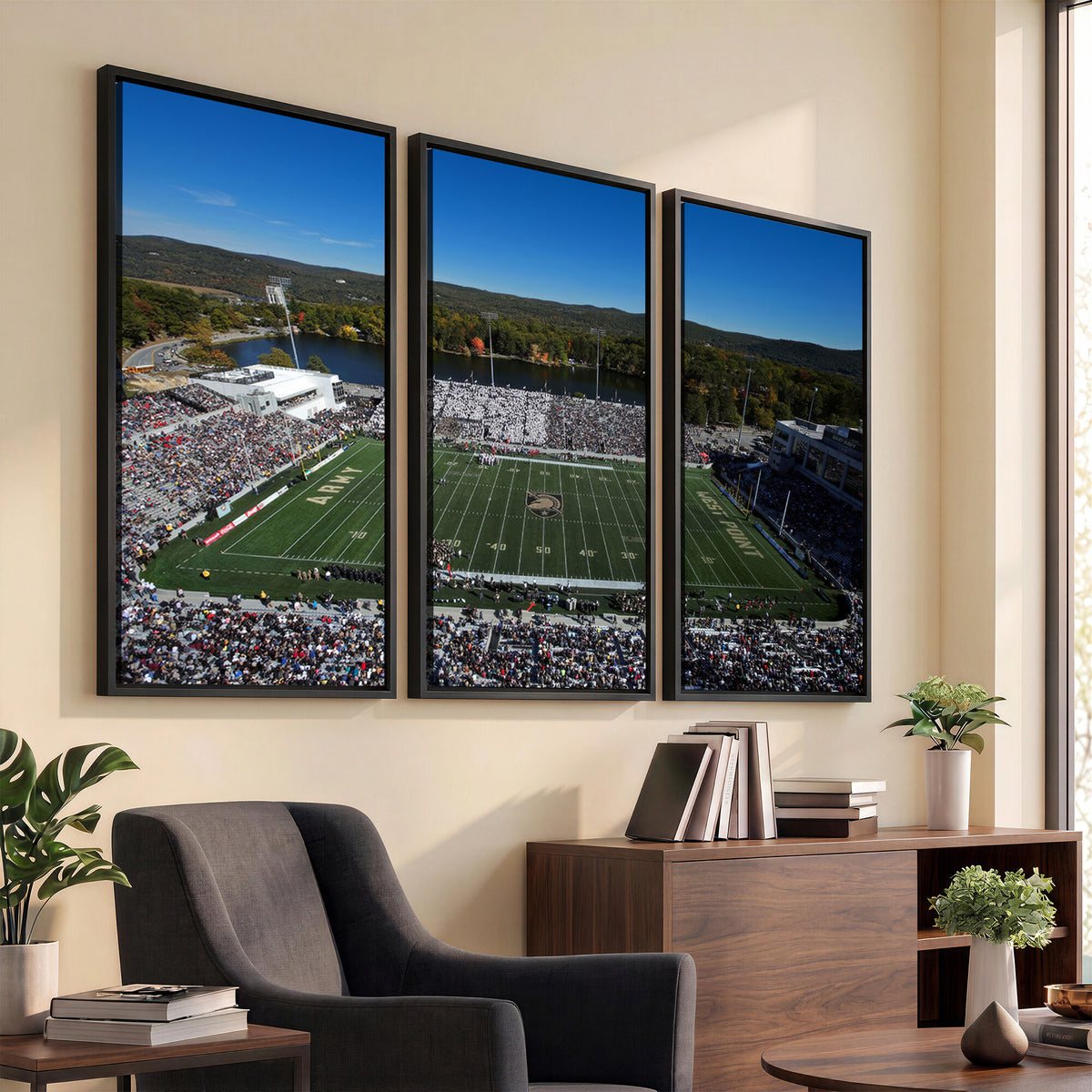 52056-MGV-CV-36X24 - Army Black Knights Football Team Print - West Point Michie Stadium Wall Art Canvas Print