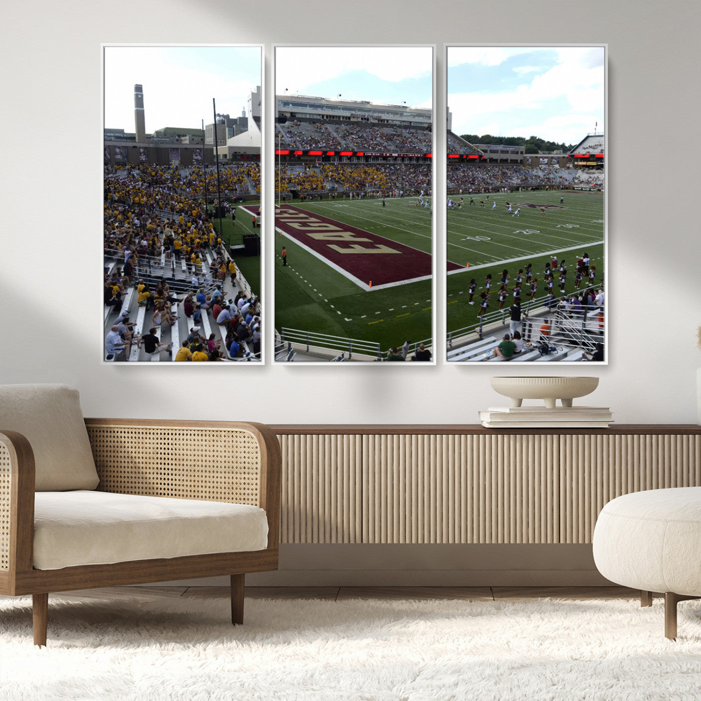 MGV-FC-48X32-3P - Boston College Eagles Football Team Print - Boston Alumni Stadium Wall Art Canvas Print