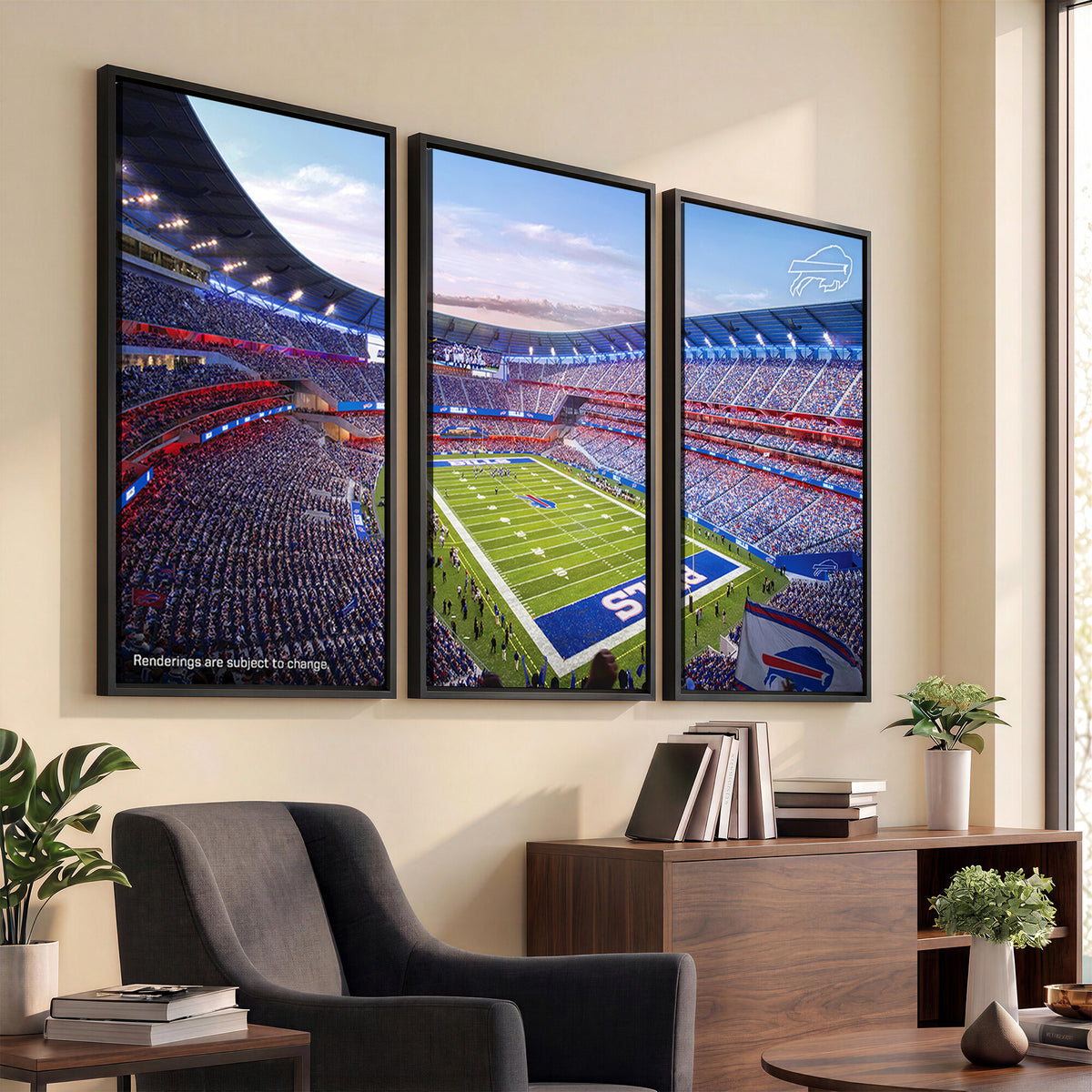 57873-MGV-CV-36X24 - Buffalo Bills Football Team Print Canvas - Buffalo Highmark Stadium Wall Art Canvas Print