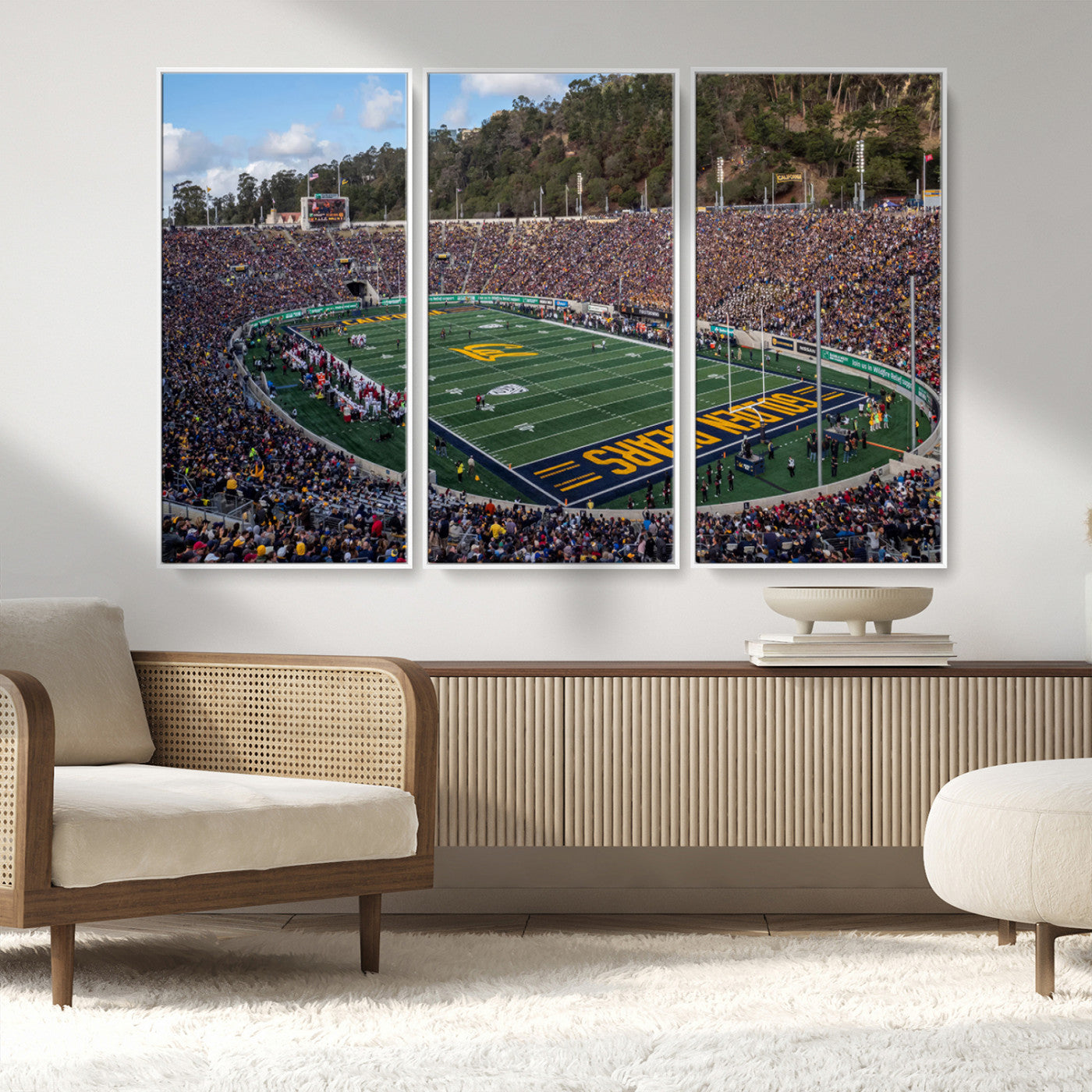 MGV-FC-48X32-3P - University of California Golden Bears Football Team Print - Berkeley California Memorial Stadium Art