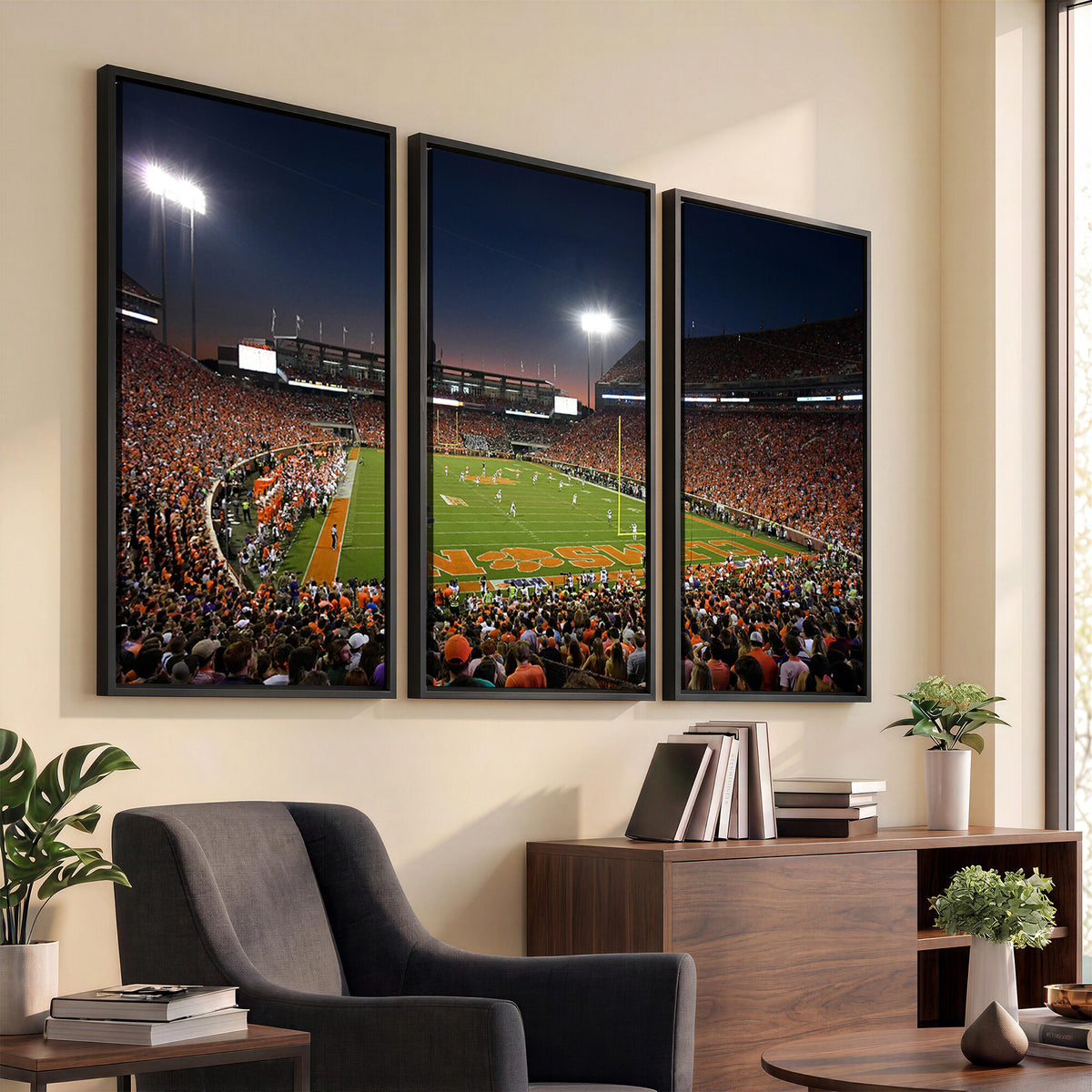 32340-MGV-CV-36X24 - Clemson University Tigers Art Print, Football Team Print