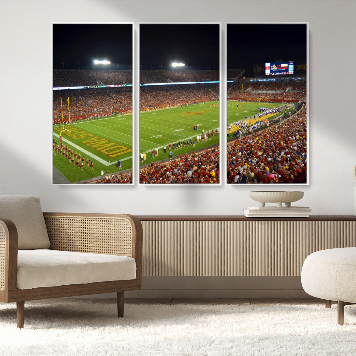 MGV-FC-48X32-3P - Iowa State University Cyclones Football Team Print - Ames Jack Trice Stadium Canvas Print