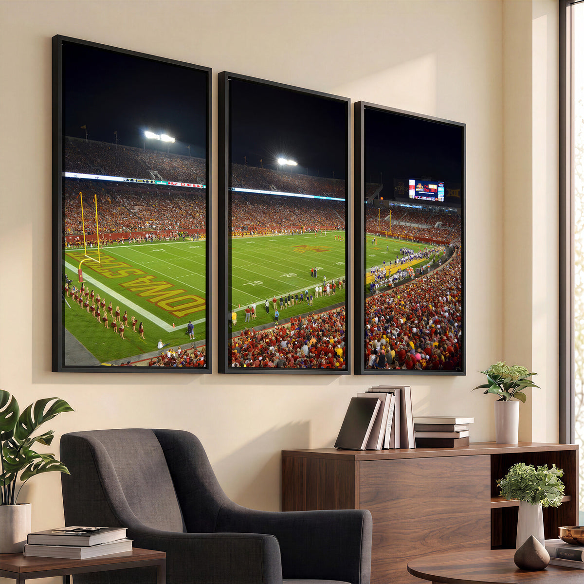 27211-MGV-CV-36X24 - Iowa State University Cyclones Football Team Print, Ames, Extra Large Game Room Wall Decor