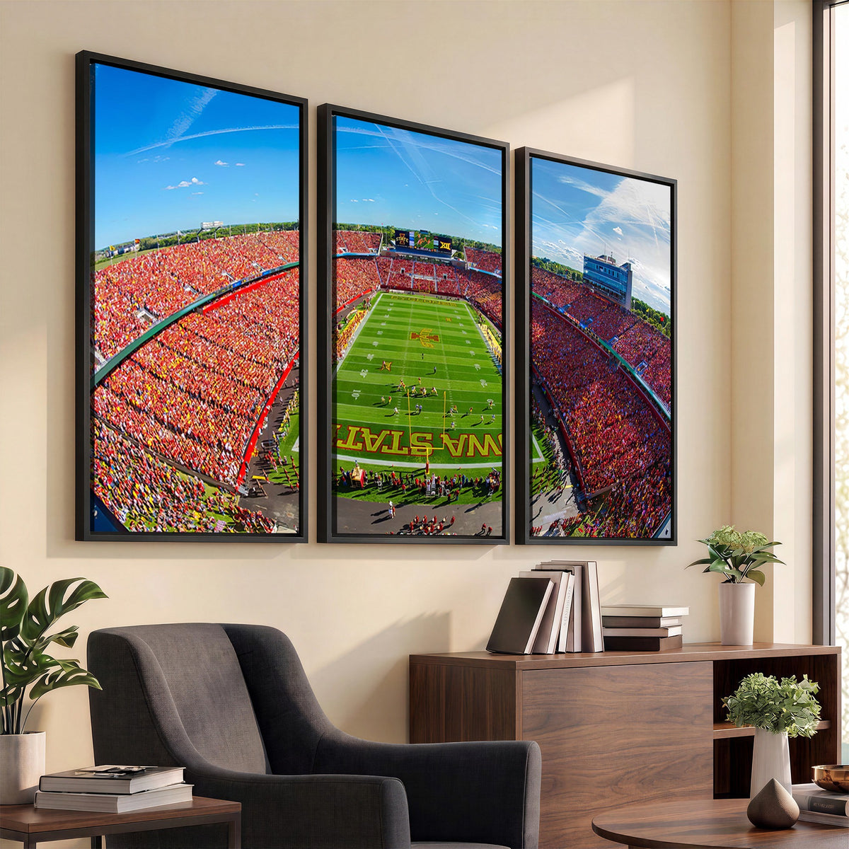 36706-MGV-CV-24X16 - Iowa State University Cyclones Football Team Print, Ames, Framed and Ready to Hang