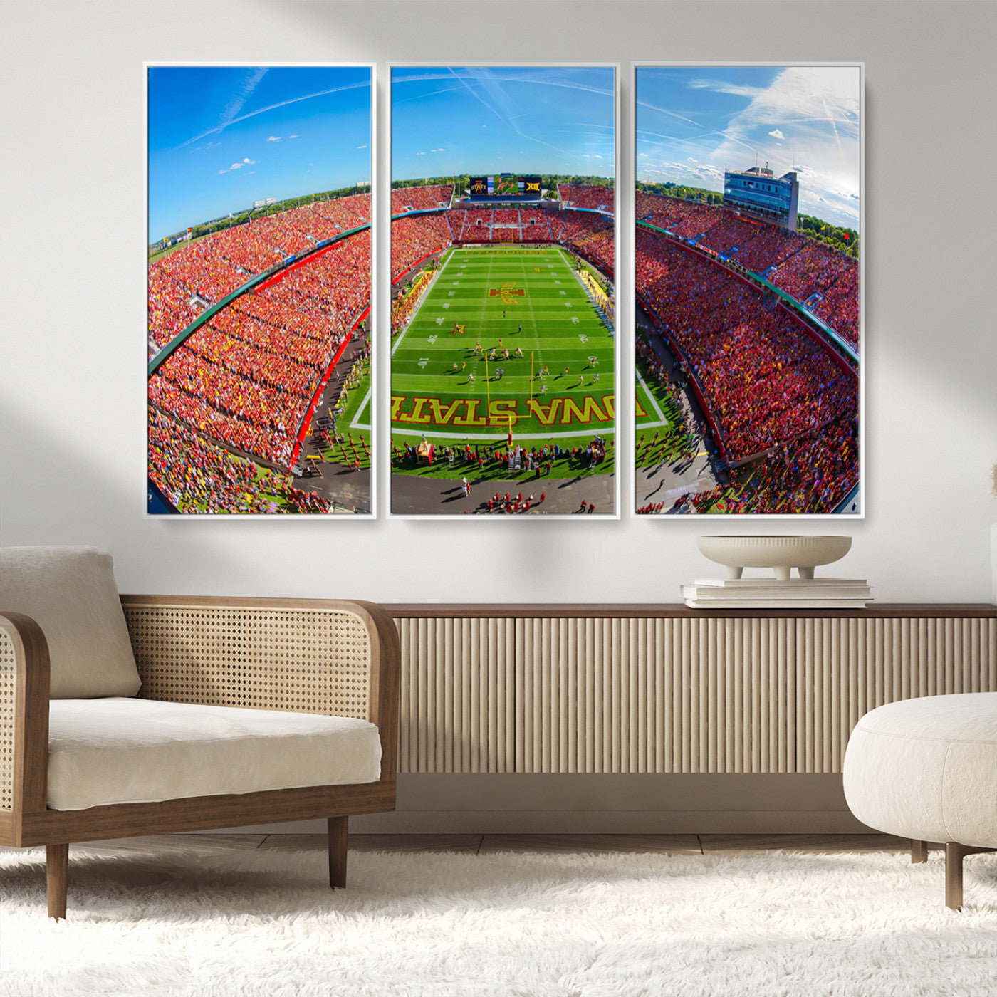 MGV-FC-48X32-3P - Iowa State University Cyclones Football Team Print - Ames Jack Trice Stadium Art Canvas Print
