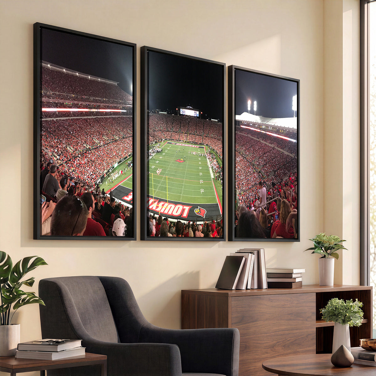 51251-PAN-FL-20X10 - University of Louisville Cardinals Football Team Print - Louisville Cardinal Stadium Wall Art Canvas