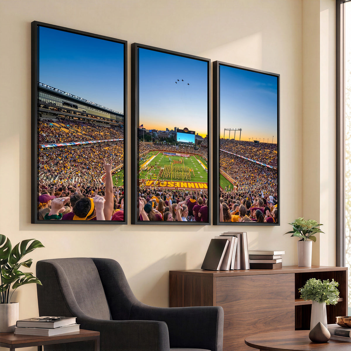 84421-MGV-CV-36X24 - University of Minnesota Golden Gophers Art Print, Football Team Print - Minneapolis Huntington Bank