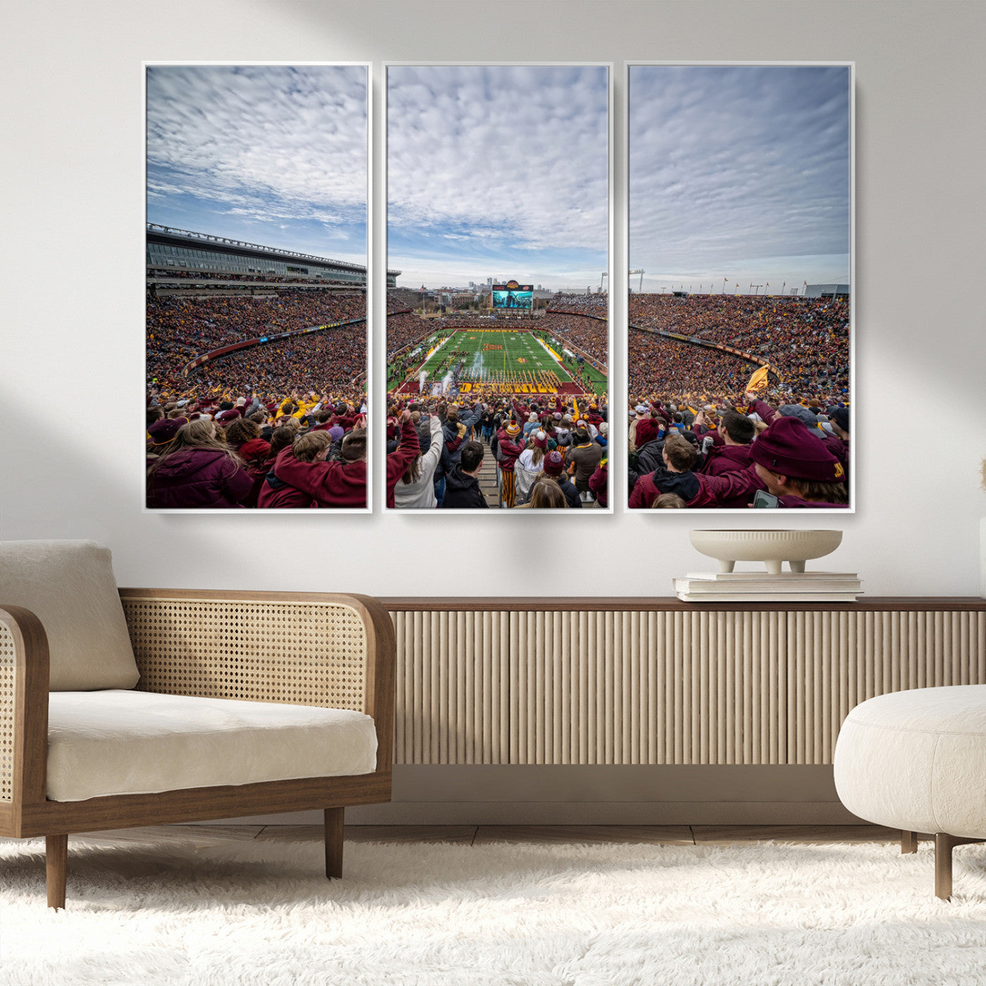 MGV-FC-48X32-3P - University of Minnesota Golden Gophers Football Team Print - Minneapolis Huntington Bank Stadium Art