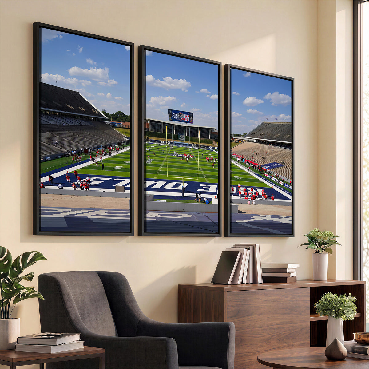 92248-MGV-CV-36X24 - Rice University Owls Football Team Print, Houston Rice Stadium