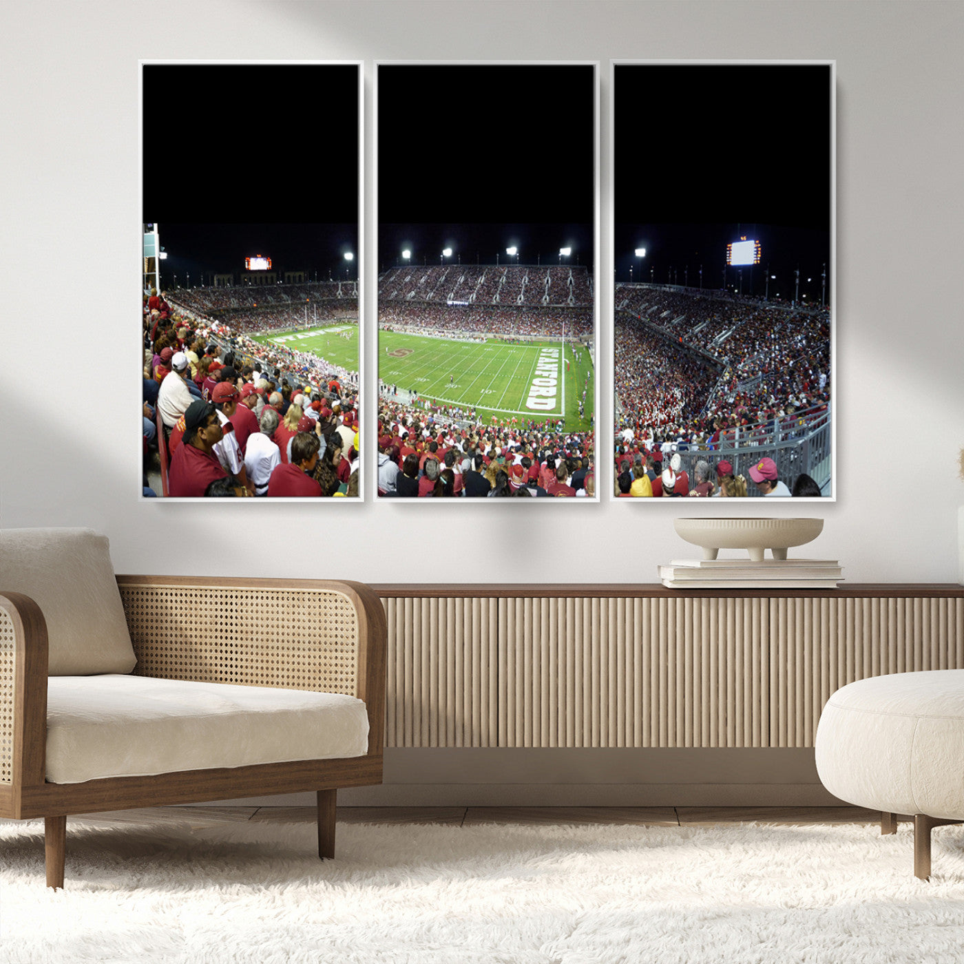 MGV-FC-48X32-3P - Stanford University Cardinal Football Team Print - Stanford Stadium Wall Art Canvas Print