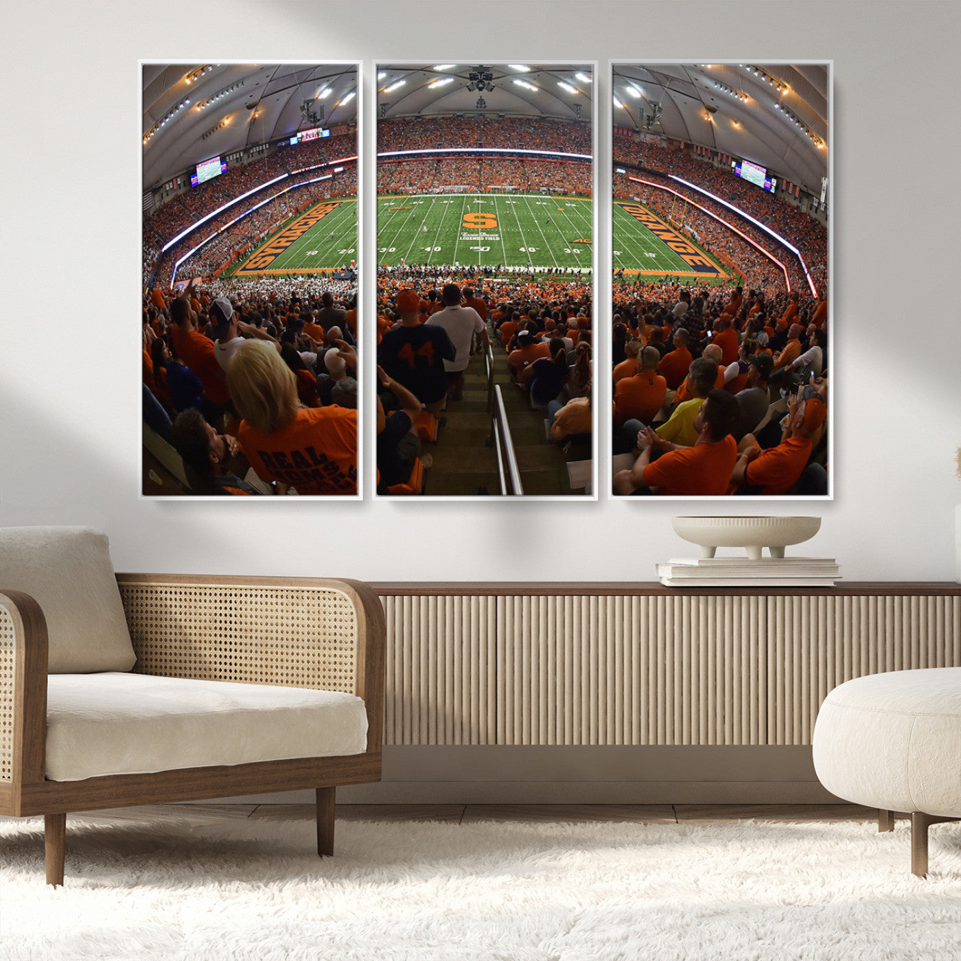 MGV-FC-48X32-3P - Syracuse University Orange Football Canvas Print, Football Team Print - Syracuse JMA Wireless Dome