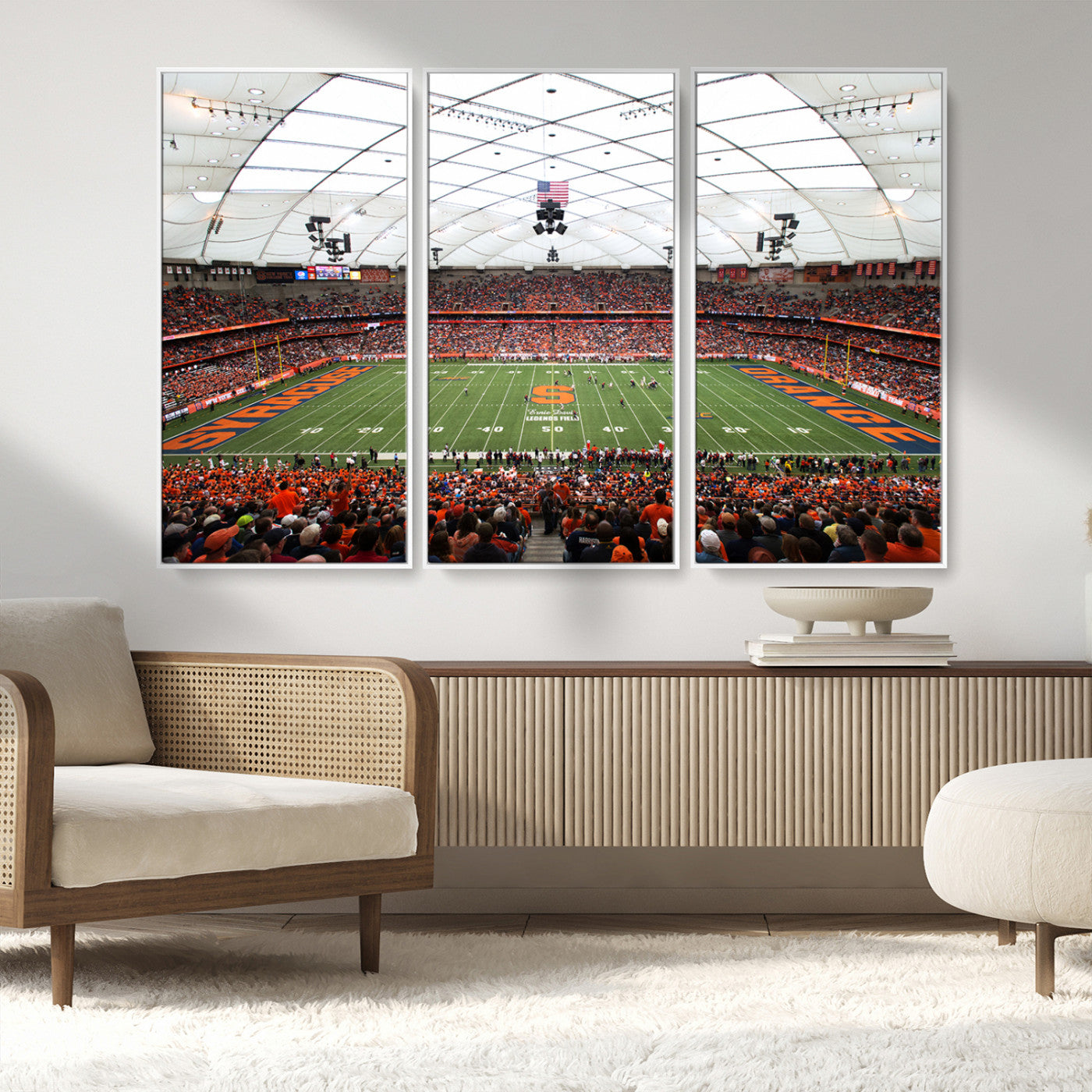 MGV-FC-48X32-3P - Syracuse University Orange Football Team Print - Syracuse JMA Wireless Dome Wall Art Canvas Print