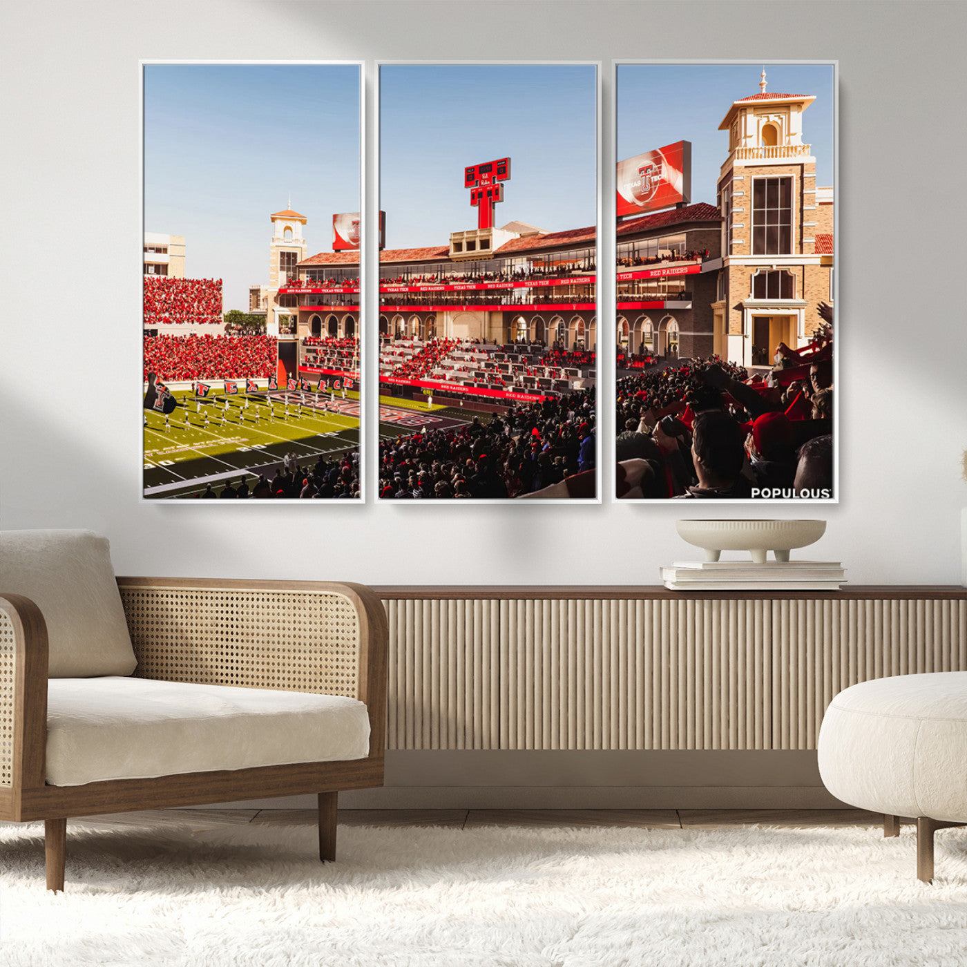 MGV-FC-48X32-3P - Jones AT&T Stadium Texas Tech Red Raiders Wall Art | Large Att Stadium Canvas Print | College