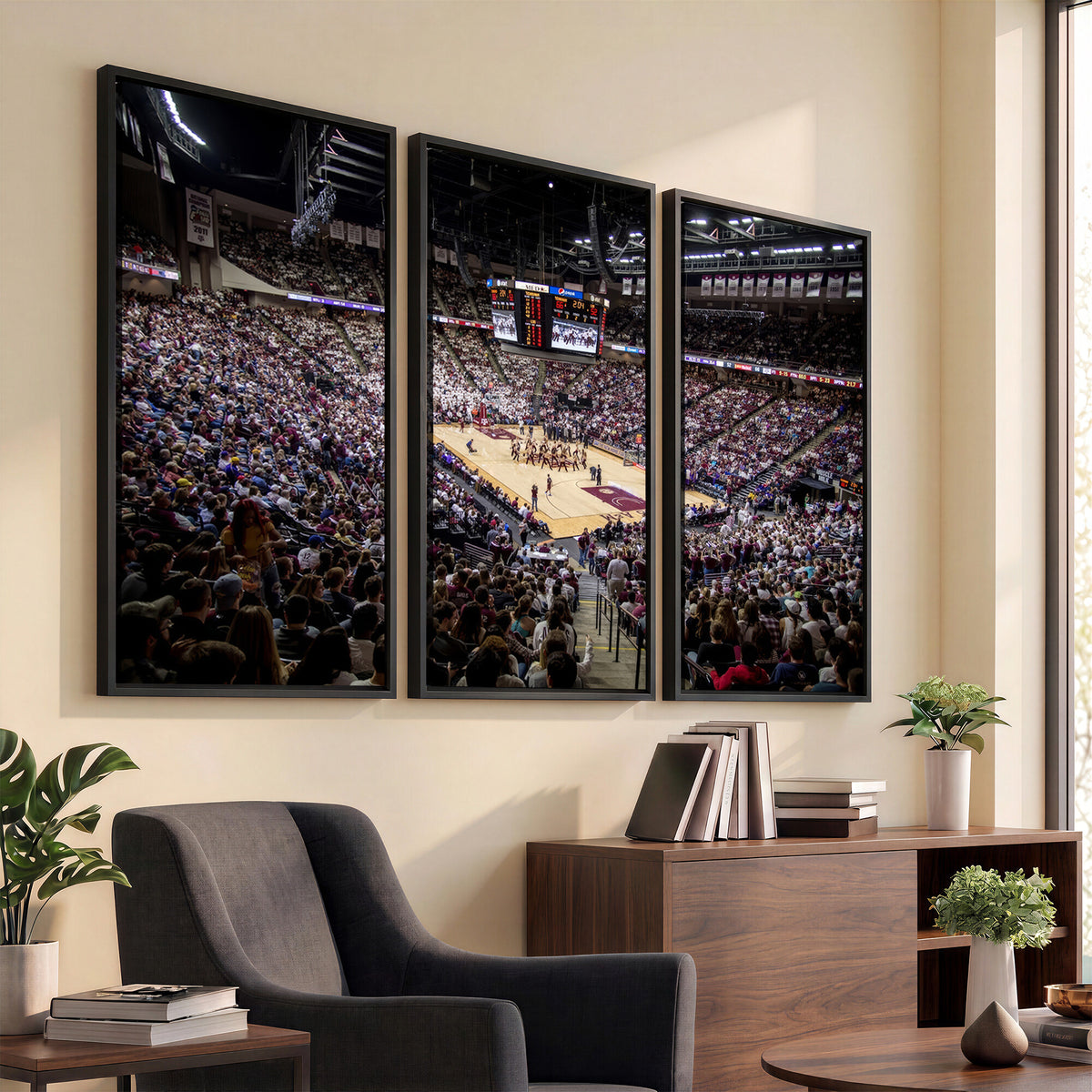 76876-MGV-CV-36X24 - University of Nebraska Cornhuskers Basketball Team Print - Lincoln Red Arena Wall Art Canvas Print