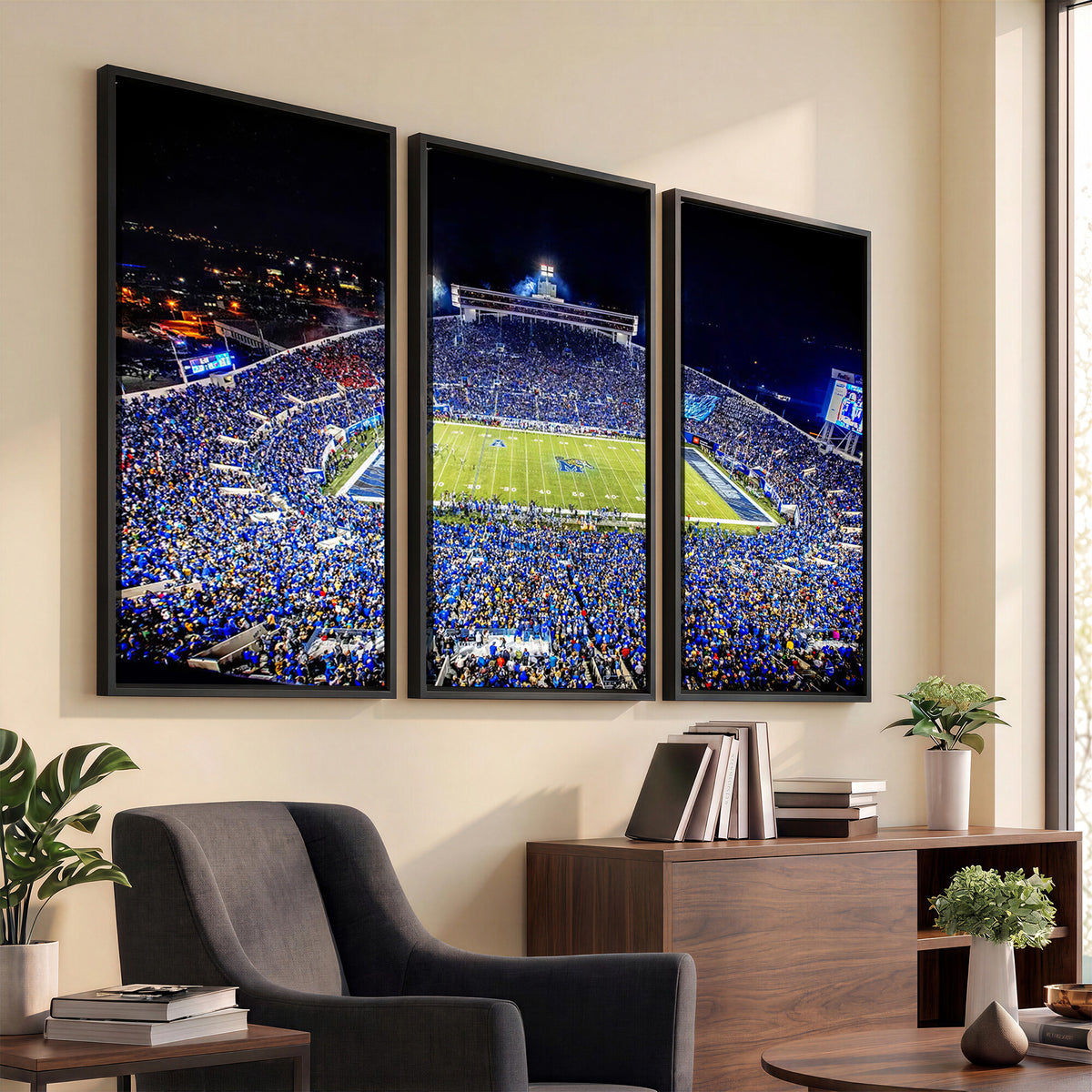 11665-PAN-FL-20X10 - University of Memphis Tigers Football Team Print - Memphis Simmons Bank Liberty Stadium Wall Art
