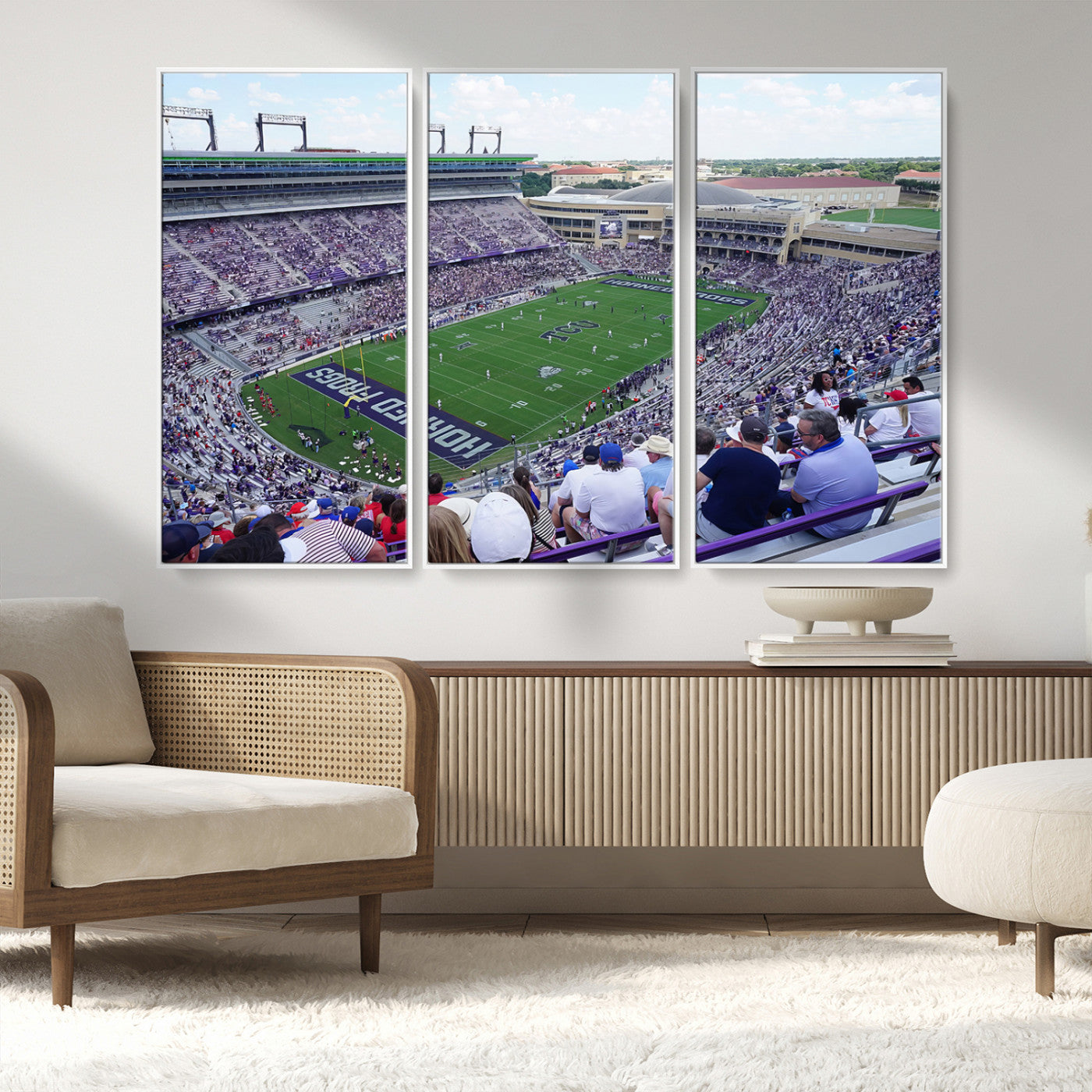 MGV-FC-48X32-3P - The Texas Christian University TCU Horned Frogs Football Team Print - Fort Worth Amon G. Carter