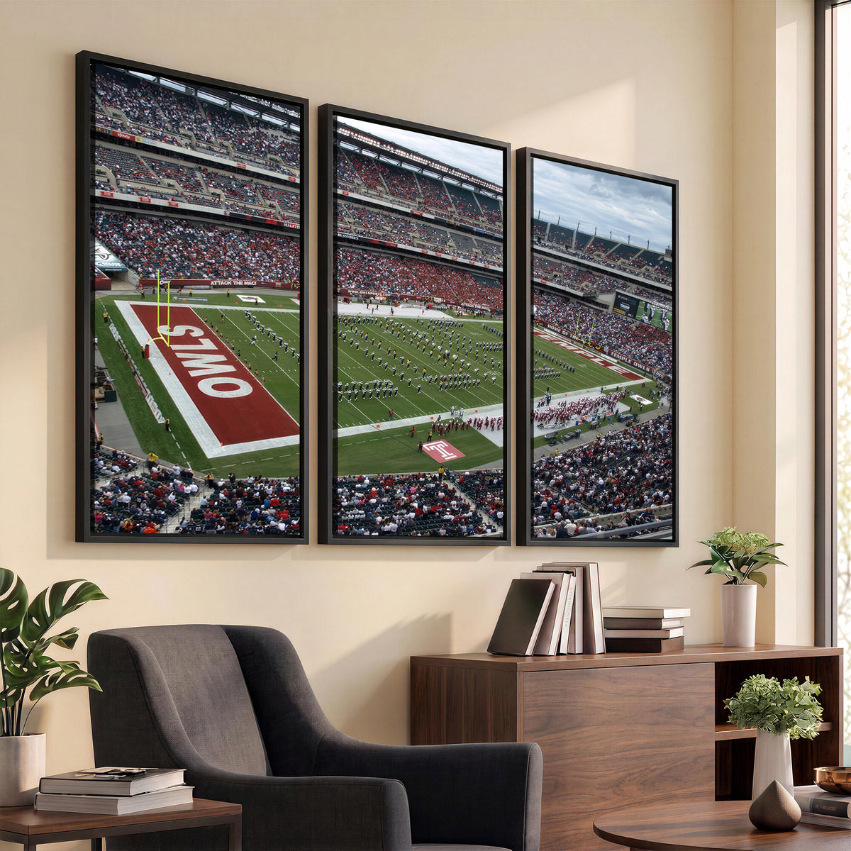 15310-PAN-FL-20X10 - The Temple University Owls Athletics Team Print - Philadelphia Lincoln Financial Field Stadium Wall