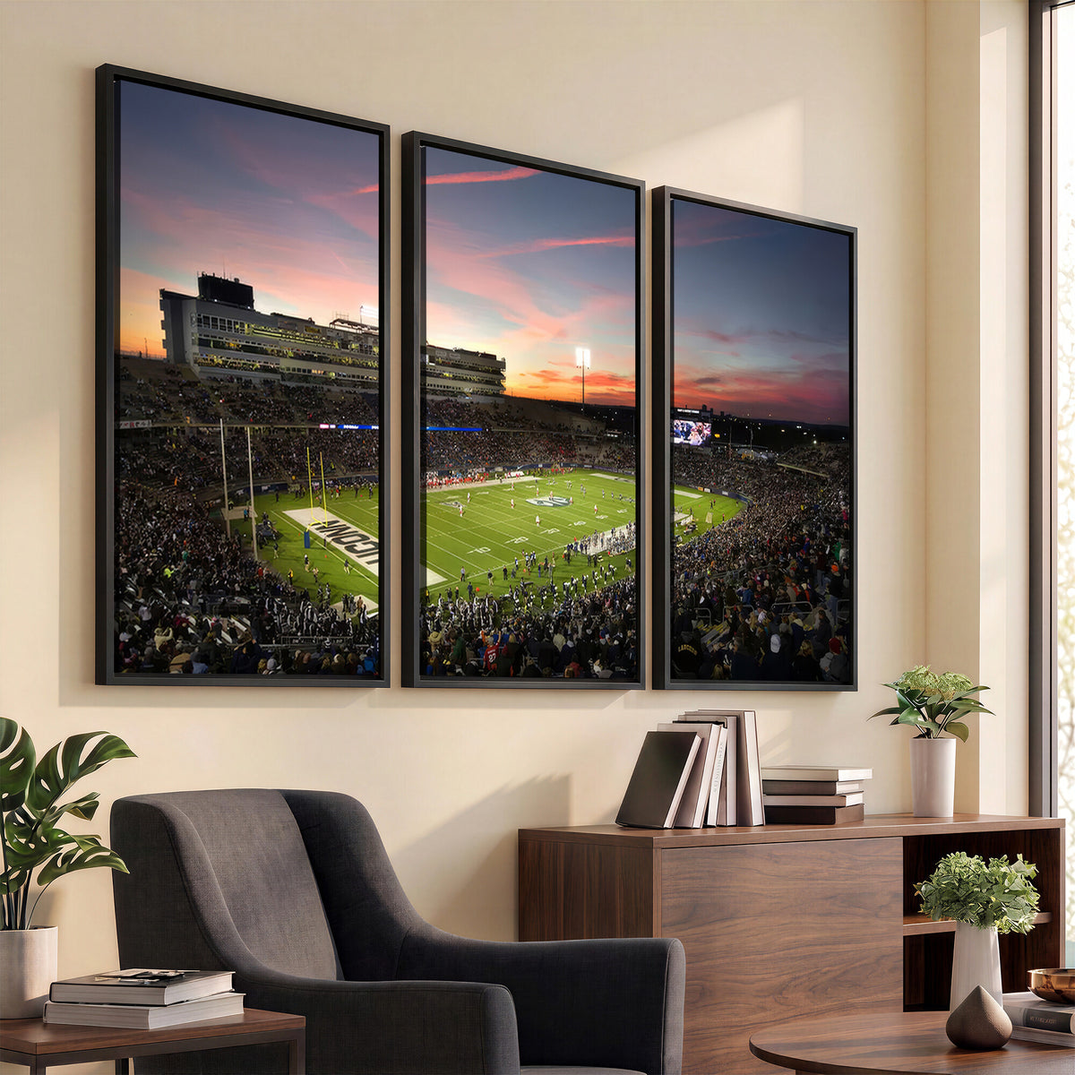 64416-MGV-CV-36X24 - The University of Connecticut UCONN Huskies Football Team Print, Framed and Ready to Hang
